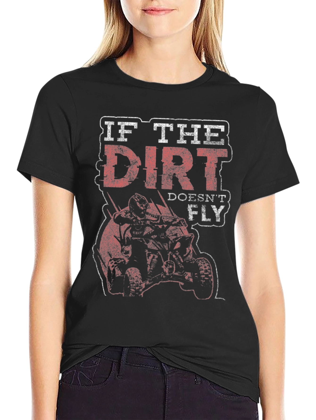 Camiseta Negra If The Dirt Doesnt Fly Off-Road
