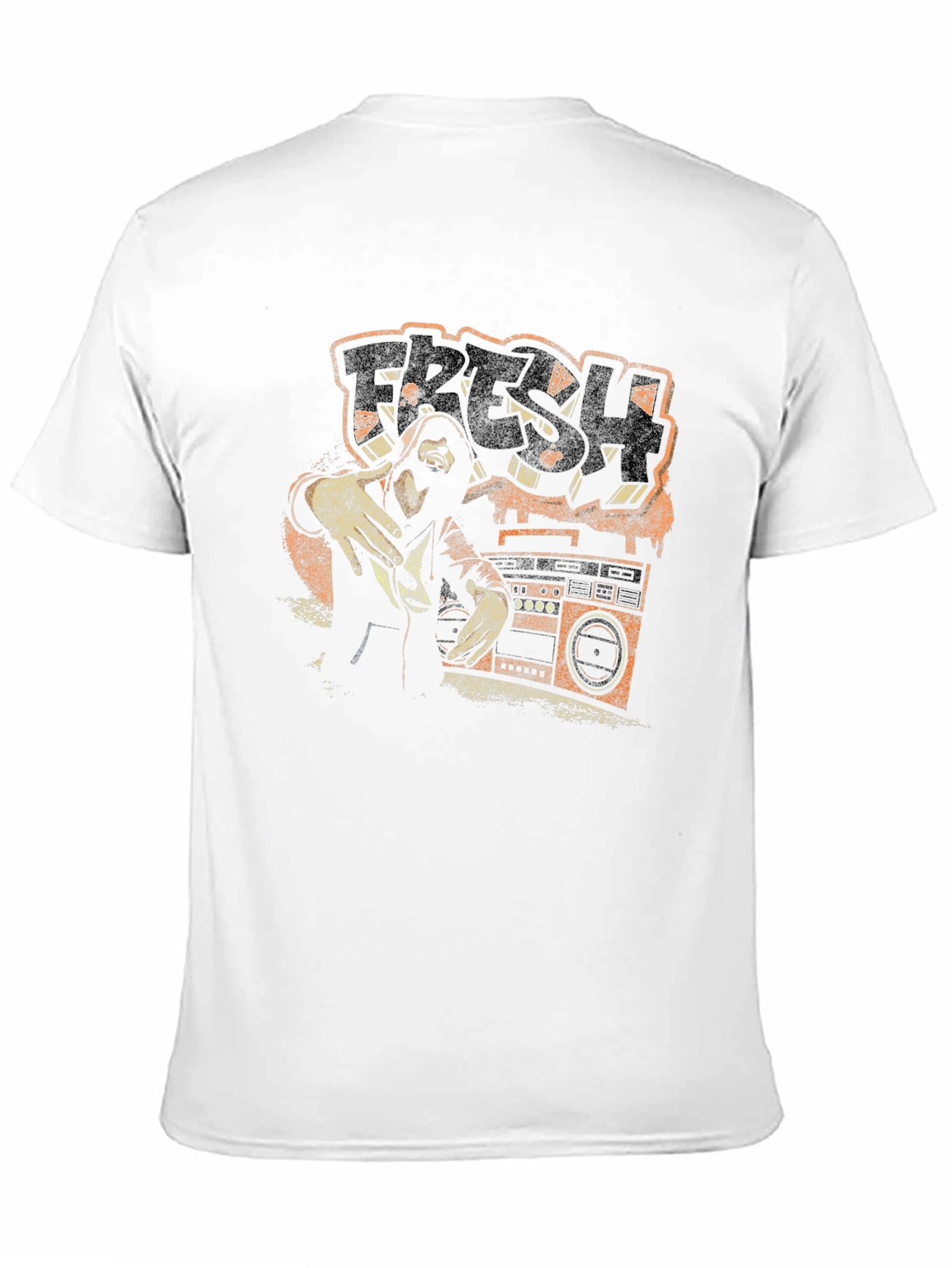 Camiseta Negra con Diseño Gráfico Retro Fresh