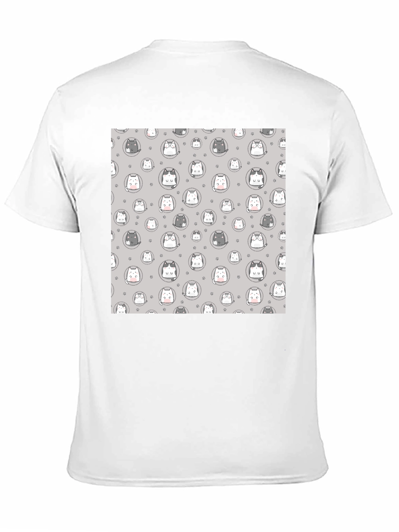 Camiseta Negra con Diseño de Gatos Kawaii
