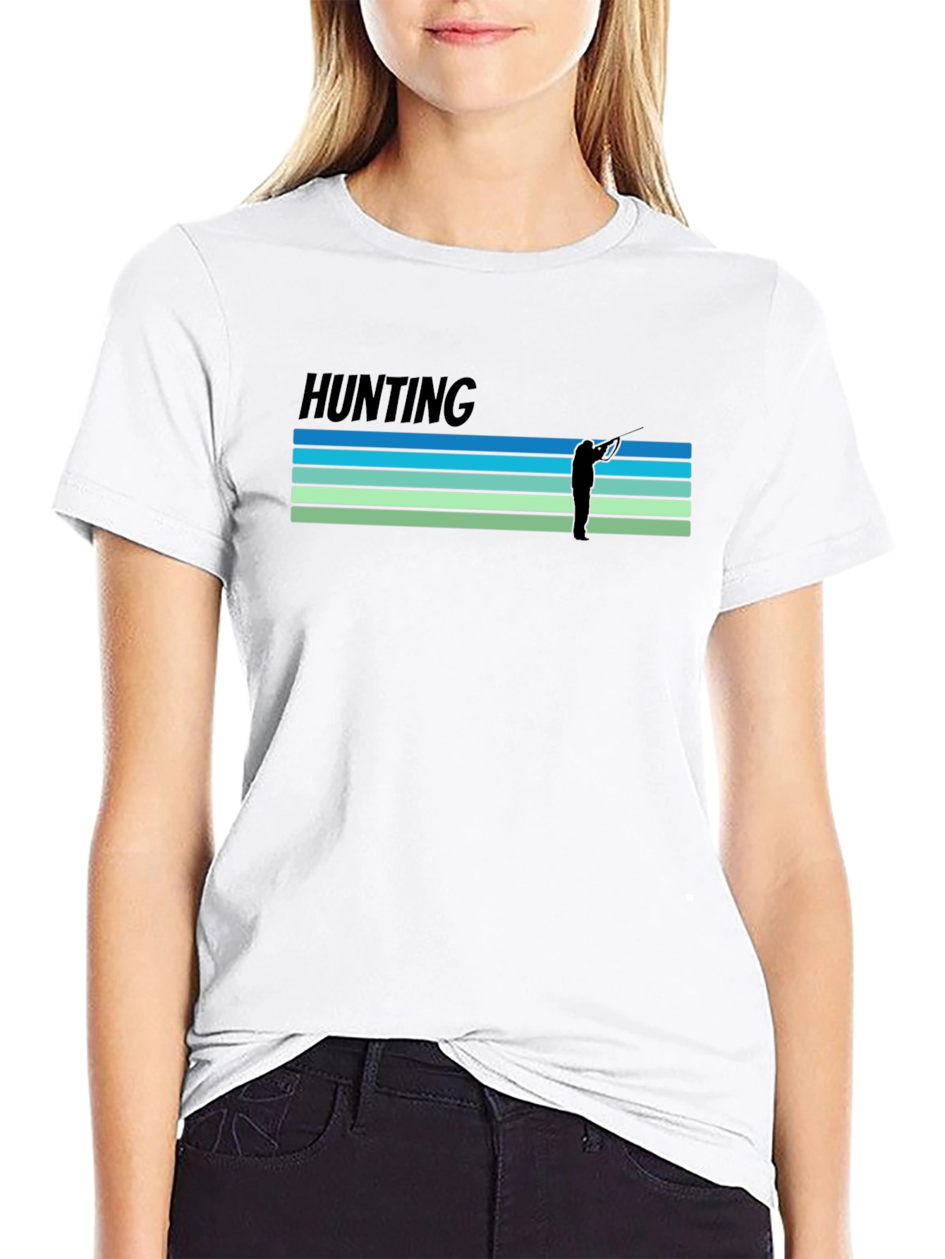 Camiseta Negra Estampada Hunting Caza
