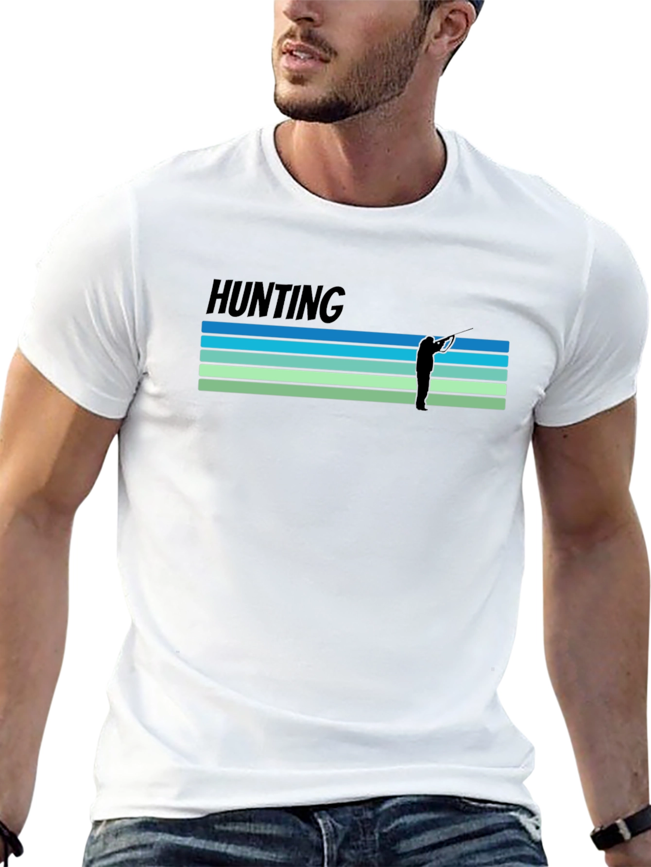 Camiseta Negra Estampada Hunting Caza