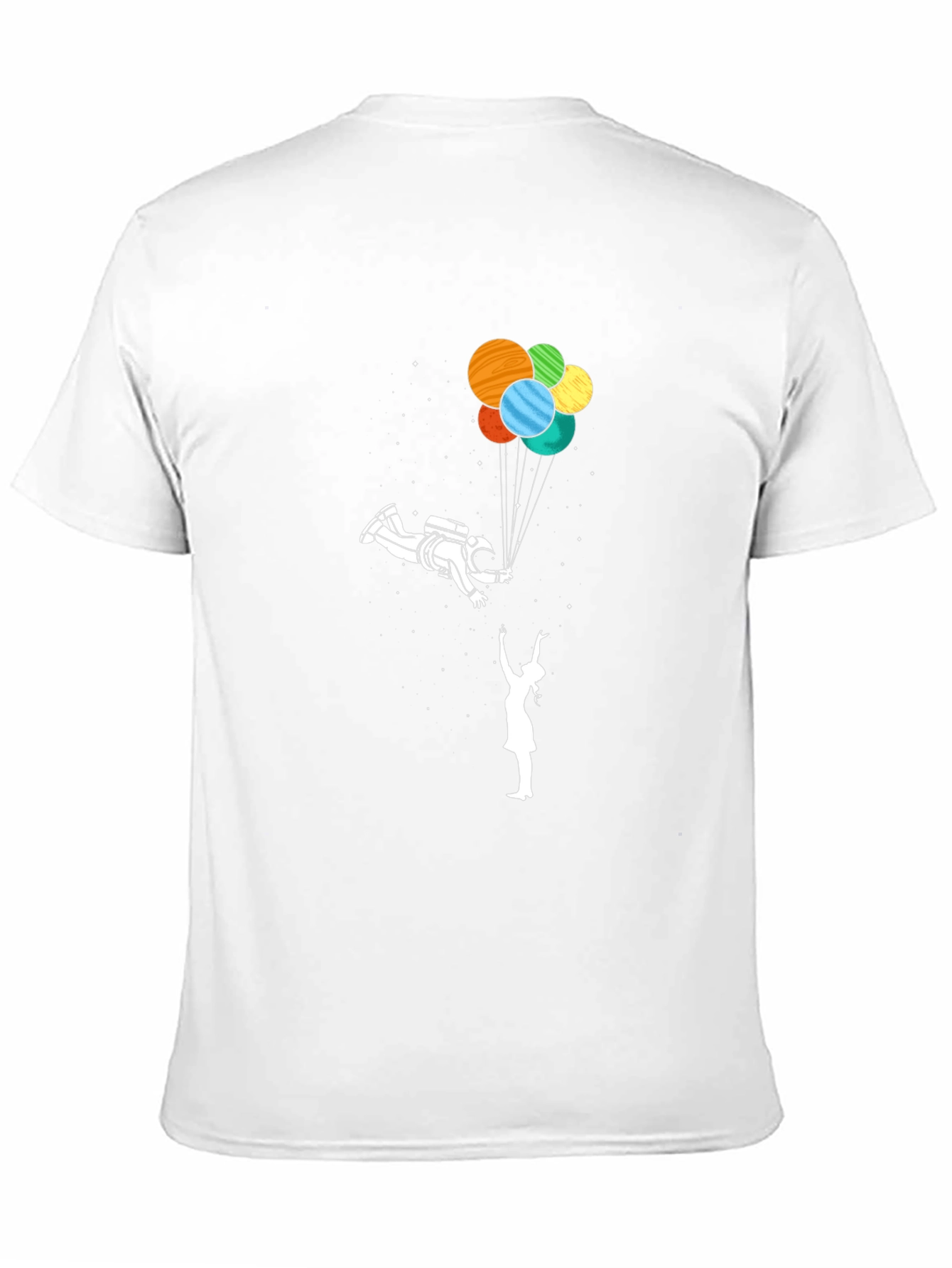 Camiseta Negra Astronauta y Globos