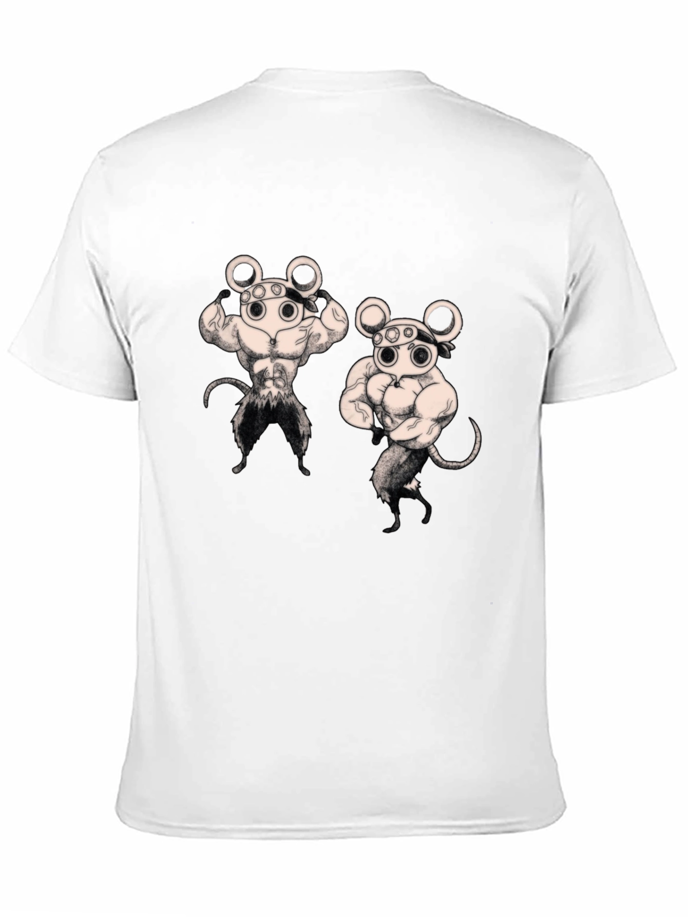 Camiseta Negra con Diseño Musculoso de Ratones