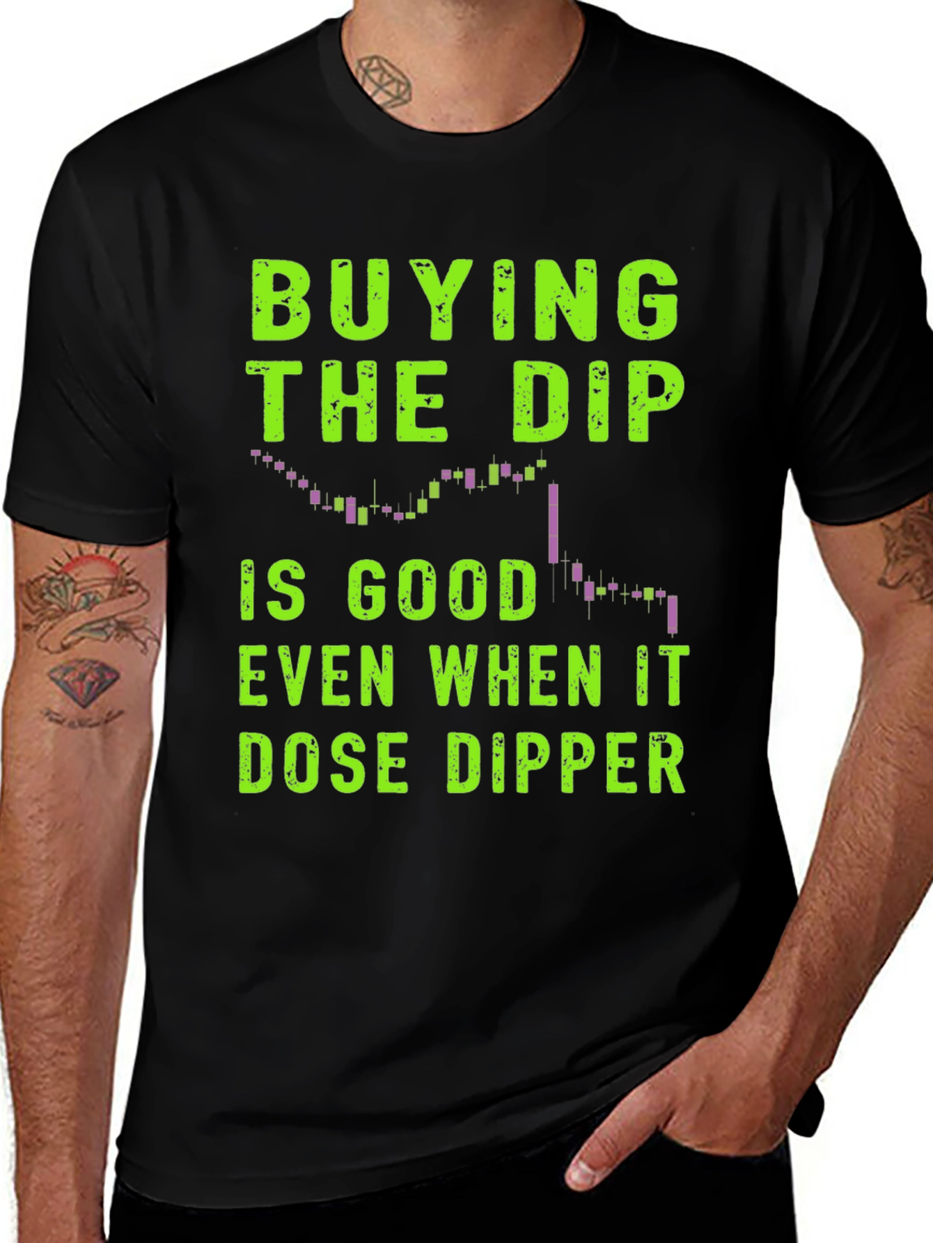 Camiseta Negra Comprar la Caída Trading
