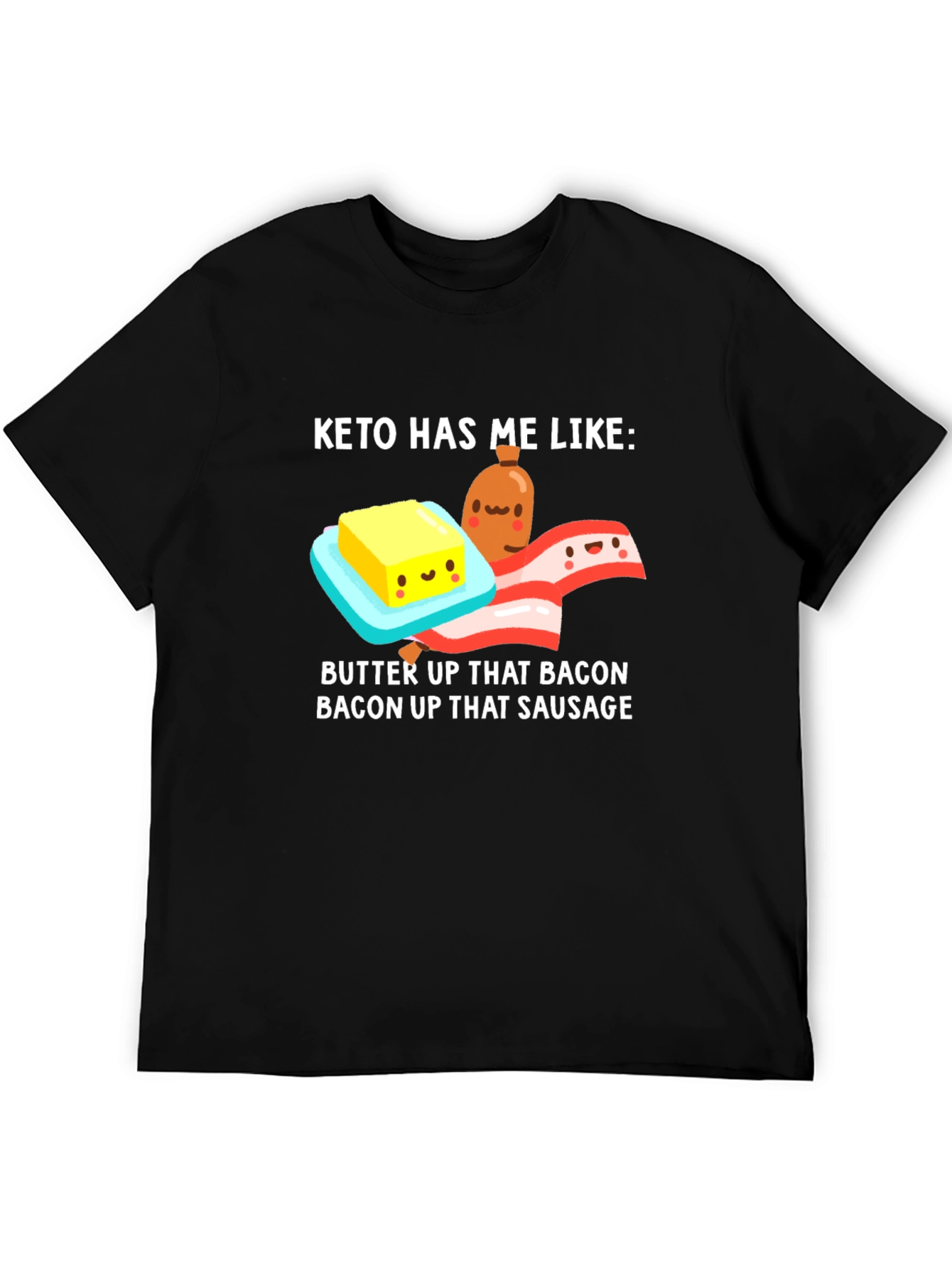 Camiseta Keto Divertida - Mantequilla Bacon y Salchicha