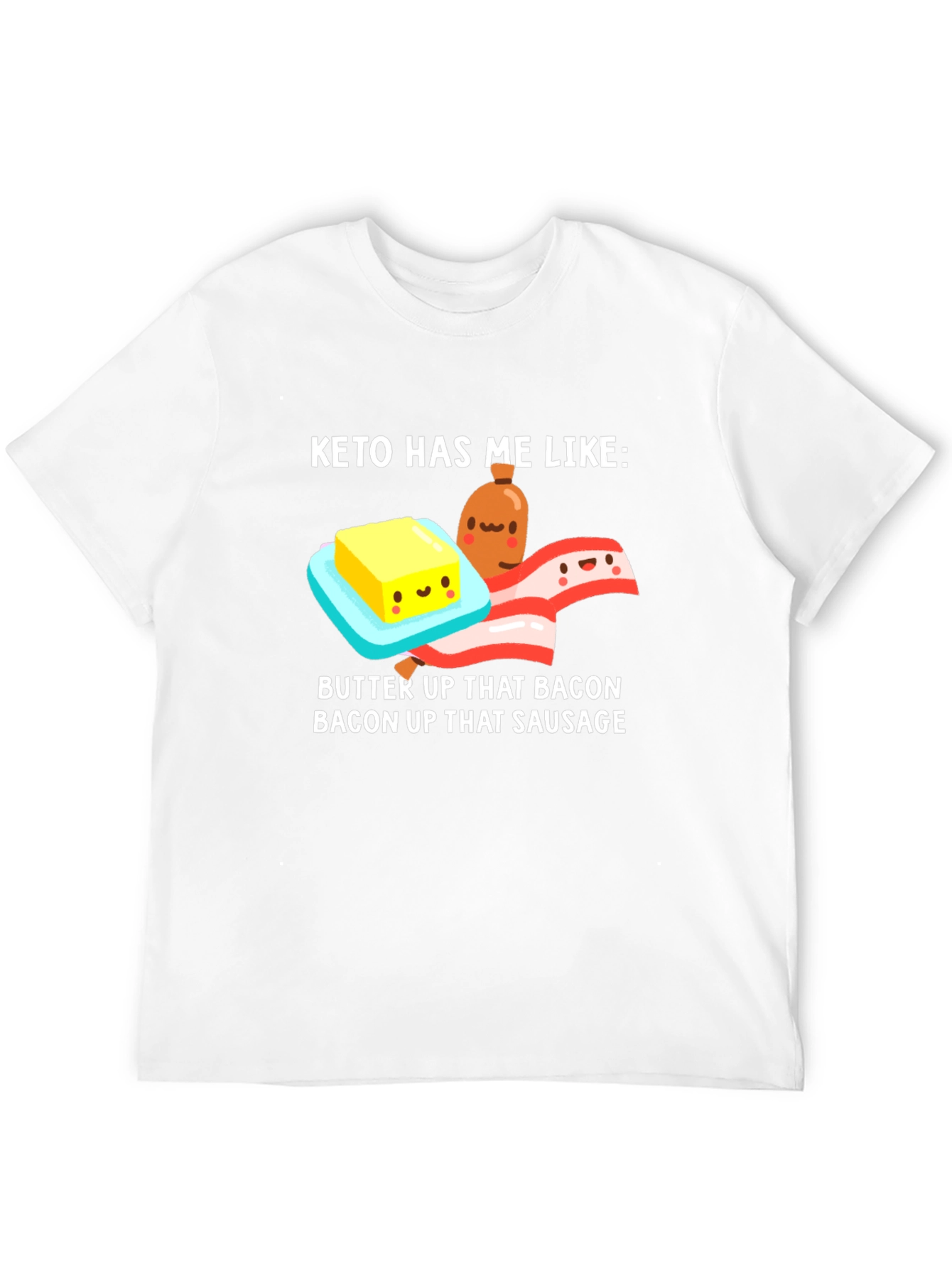 Camiseta Keto Divertida - Mantequilla Bacon y Salchicha