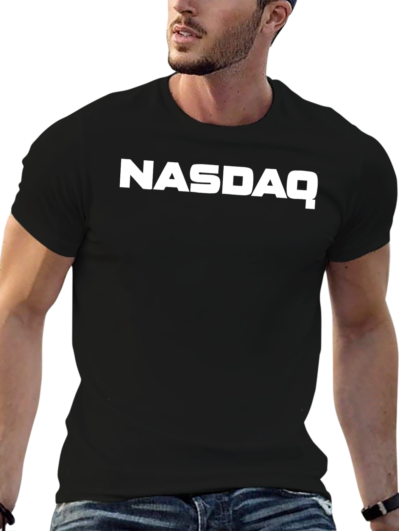 Camiseta Negra NASDAQ para Hombre