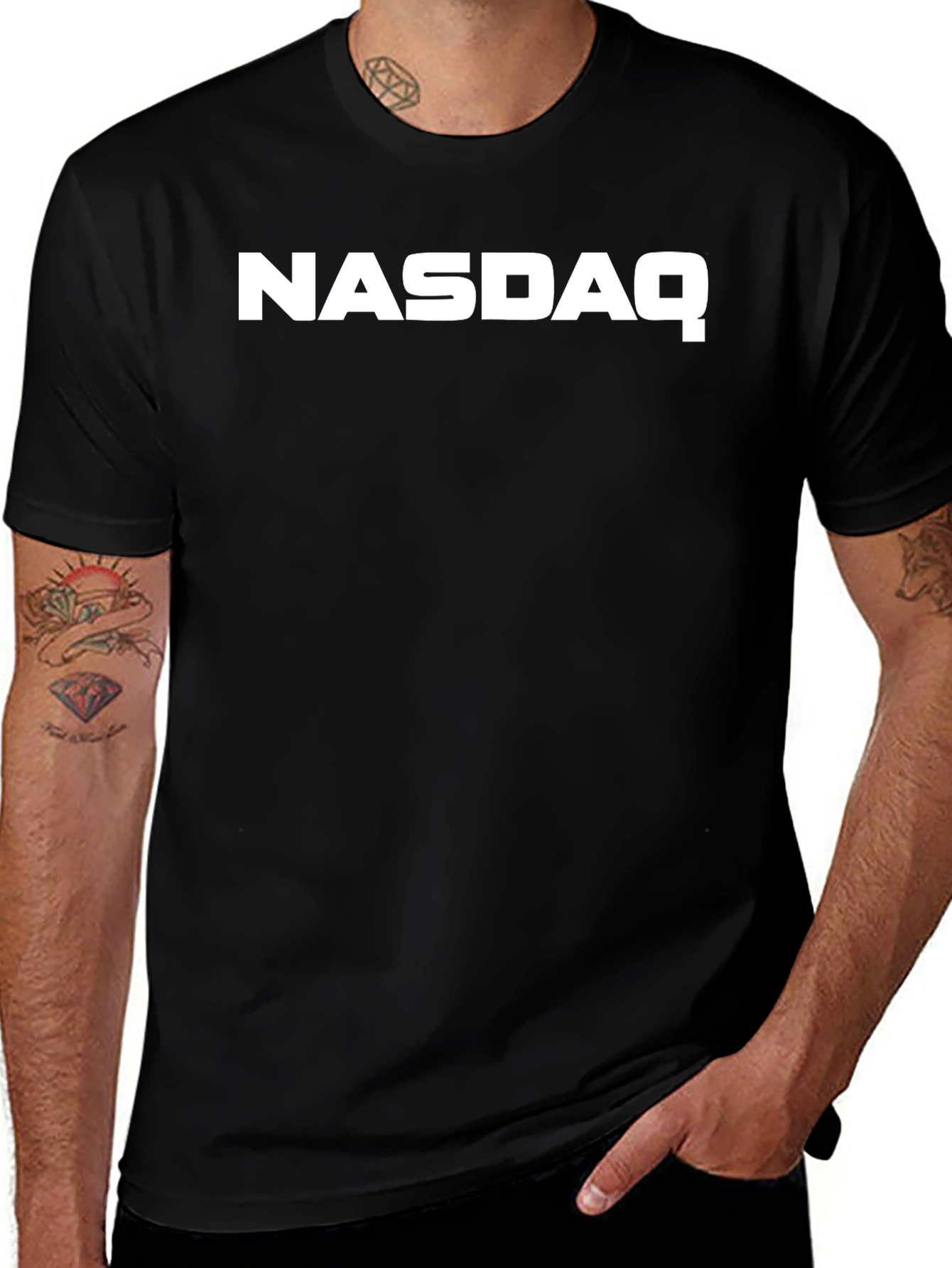 Camiseta Negra NASDAQ para Hombre