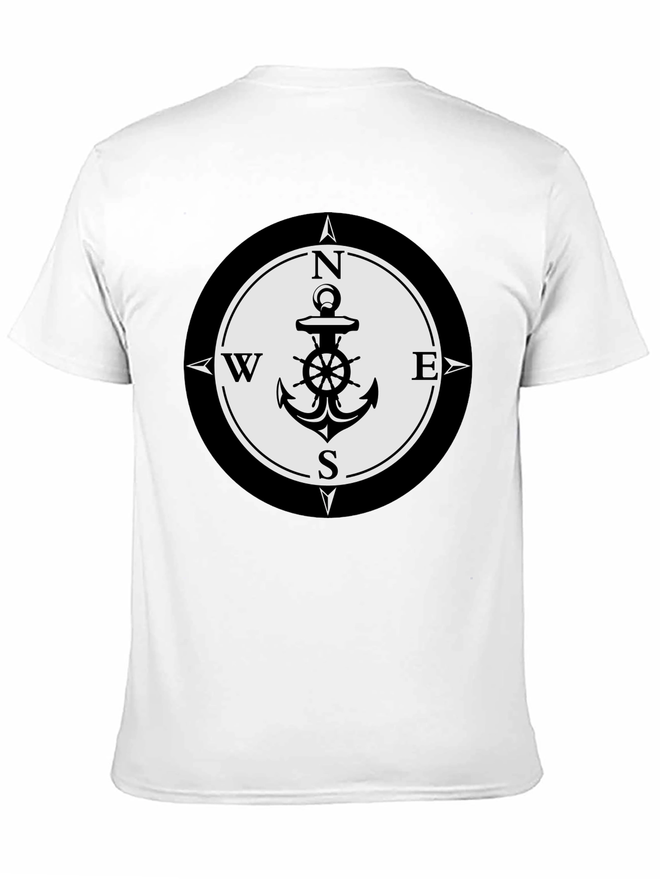 Camiseta Hombre Negra con Diseño Ancla Náutica
