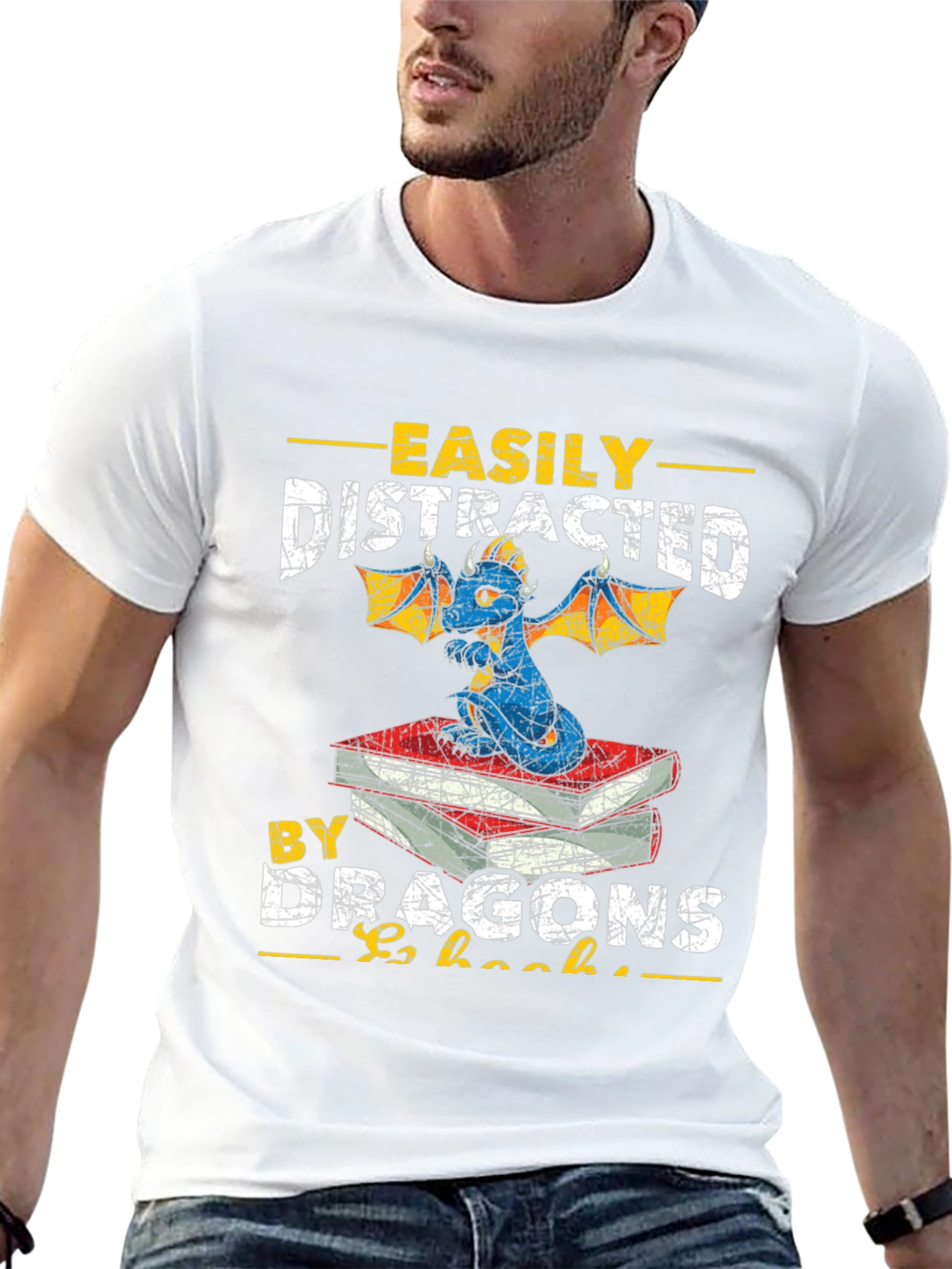Camiseta Distraído Fácilmente por Dragones