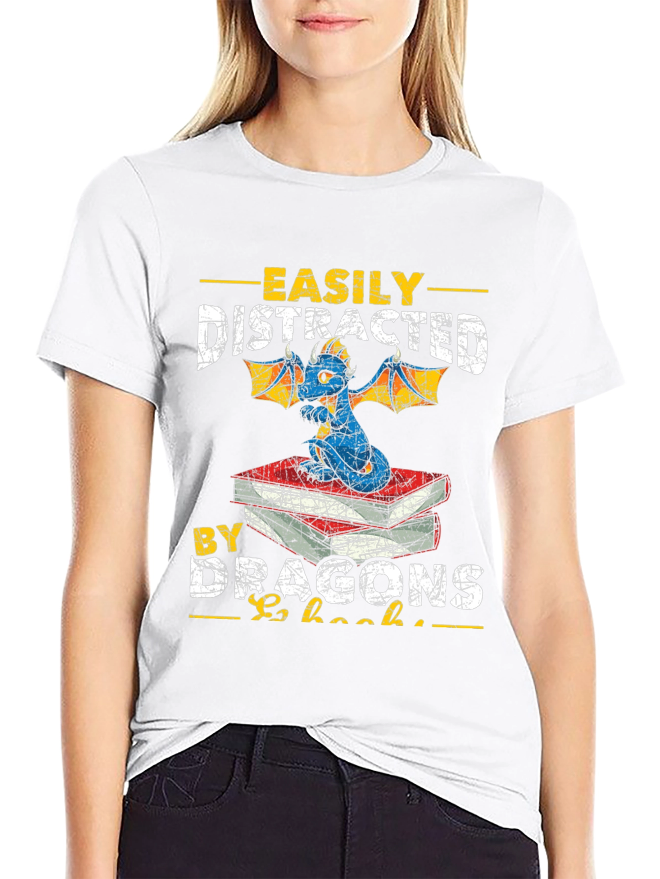 Camiseta Distraído Fácilmente por Dragones