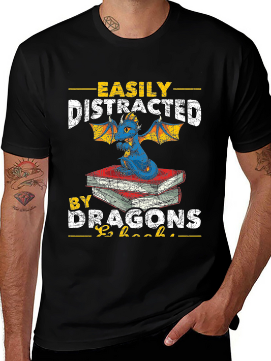 Camiseta Distraído Fácilmente por Dragones