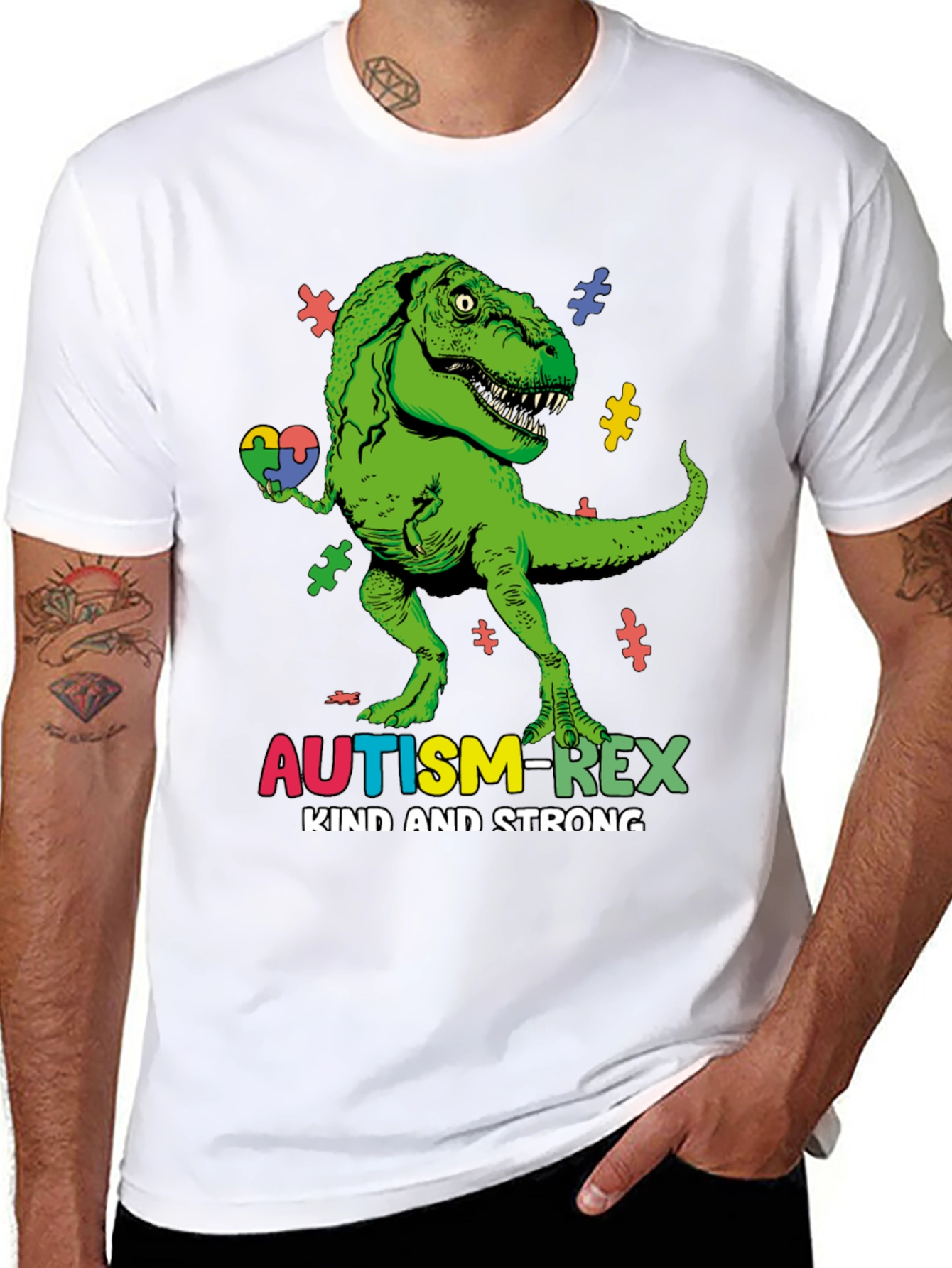 Camiseta Autism-Rex: Amable y Fuerte