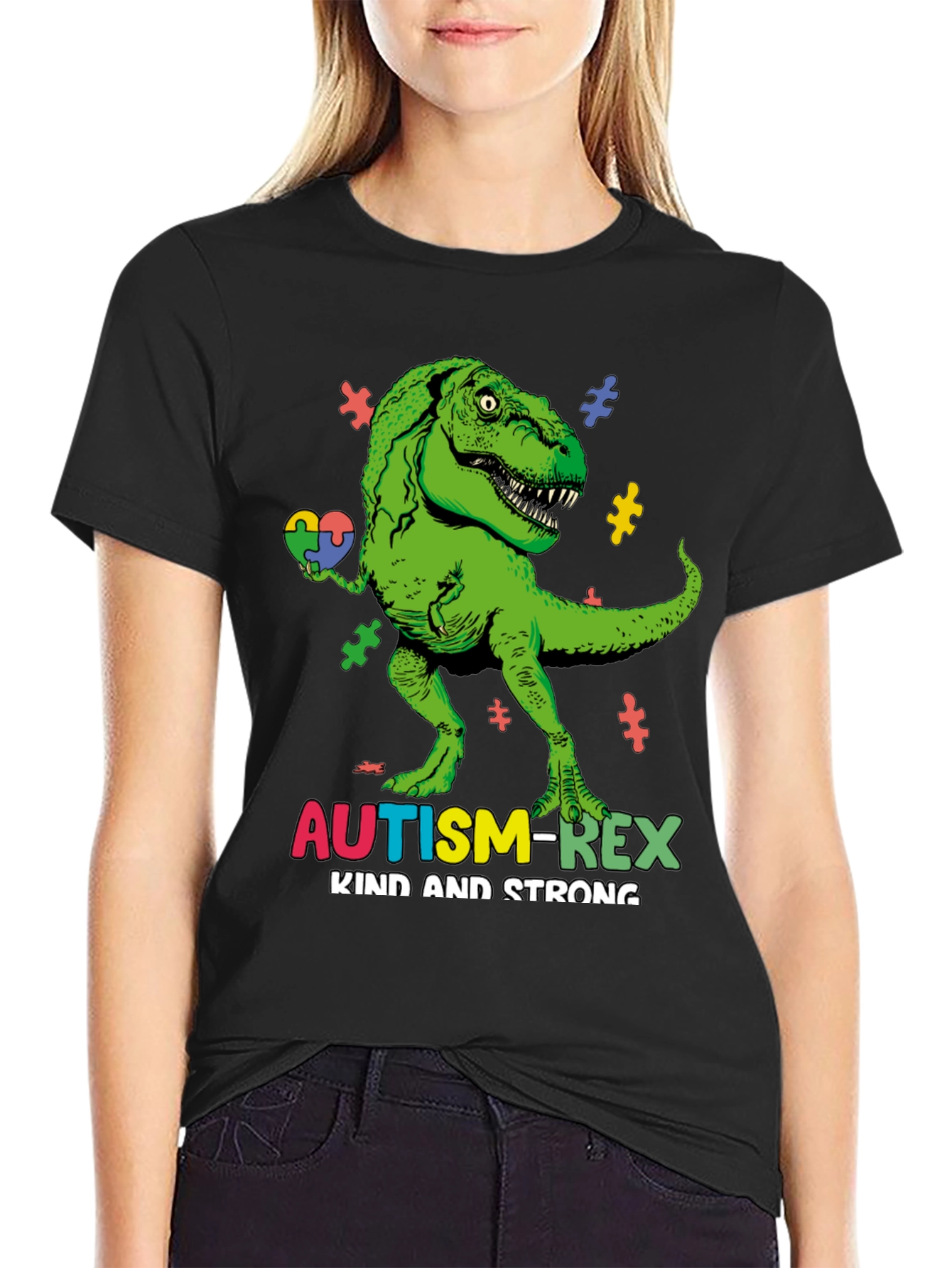 Camiseta Autism-Rex: Amable y Fuerte