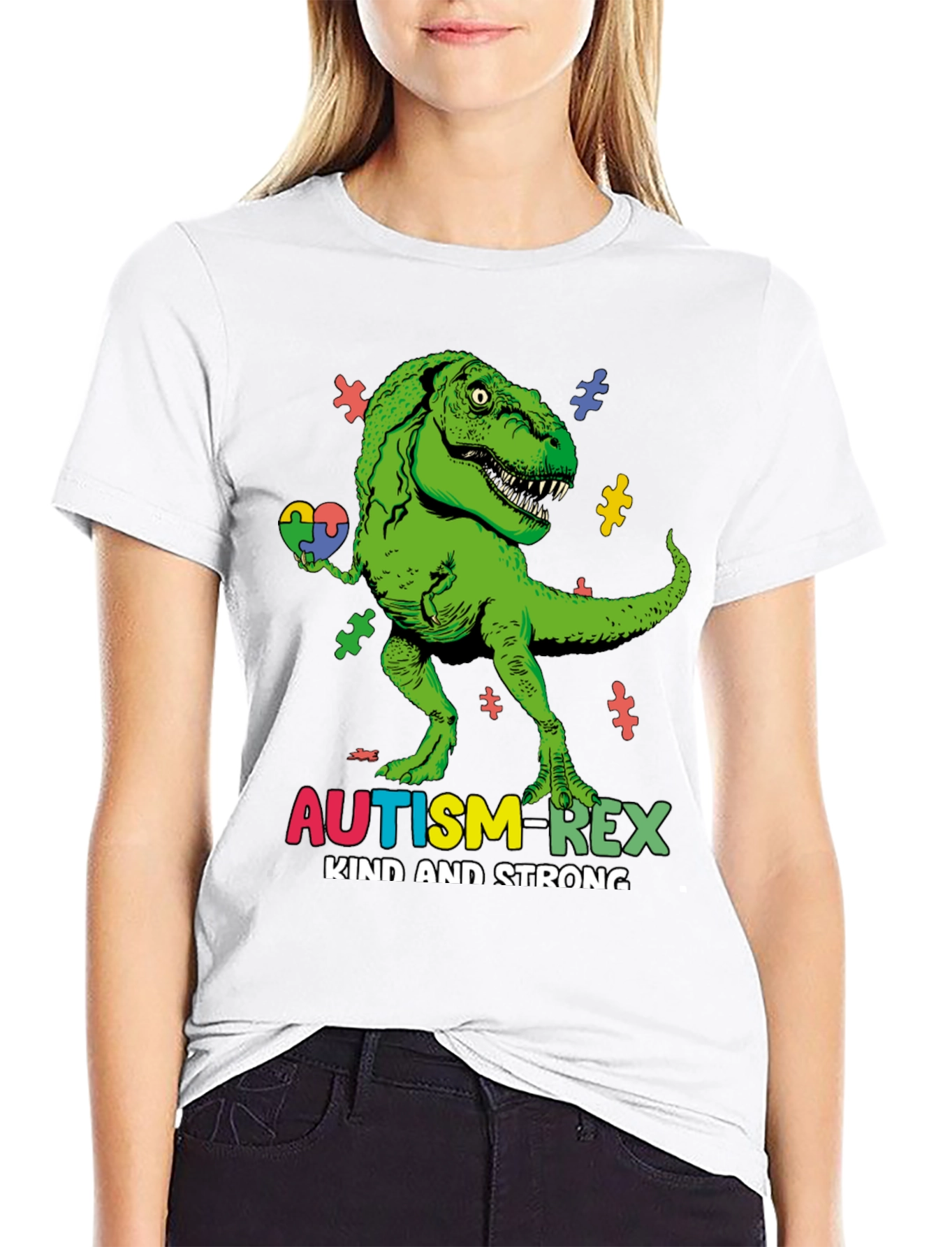 Camiseta Autism-Rex: Amable y Fuerte