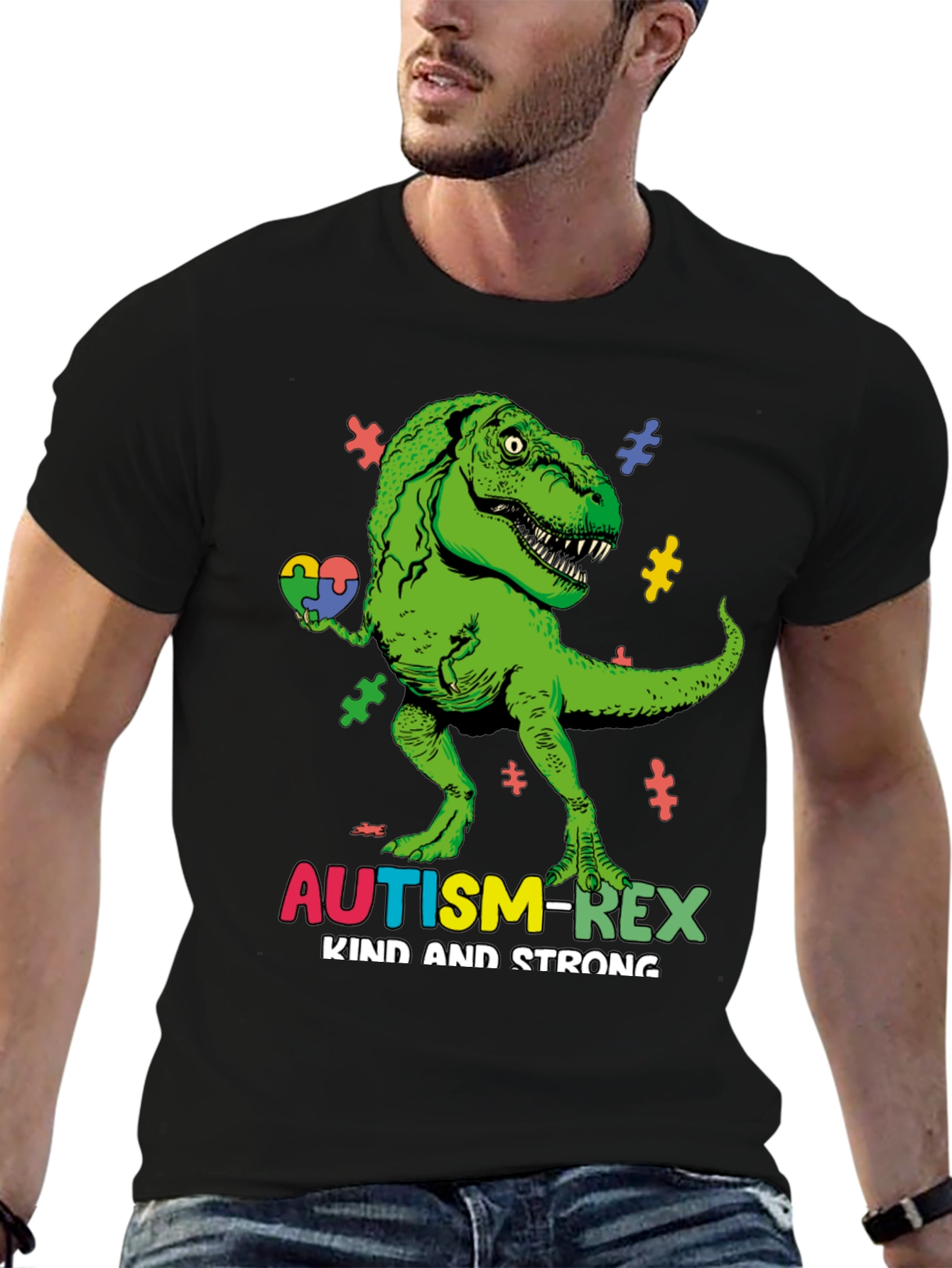 Camiseta Autism-Rex: Amable y Fuerte