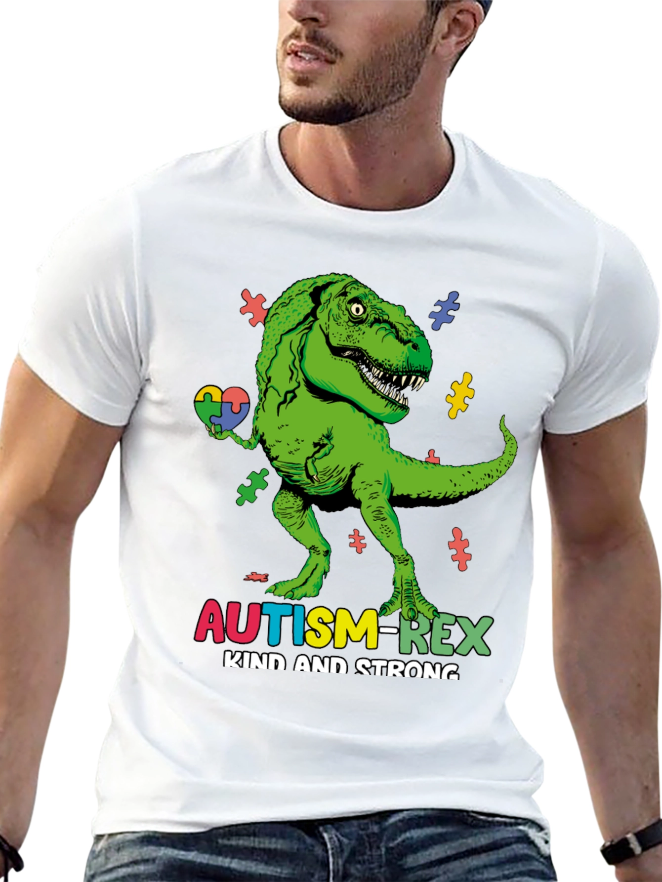 Camiseta Autism-Rex: Amable y Fuerte
