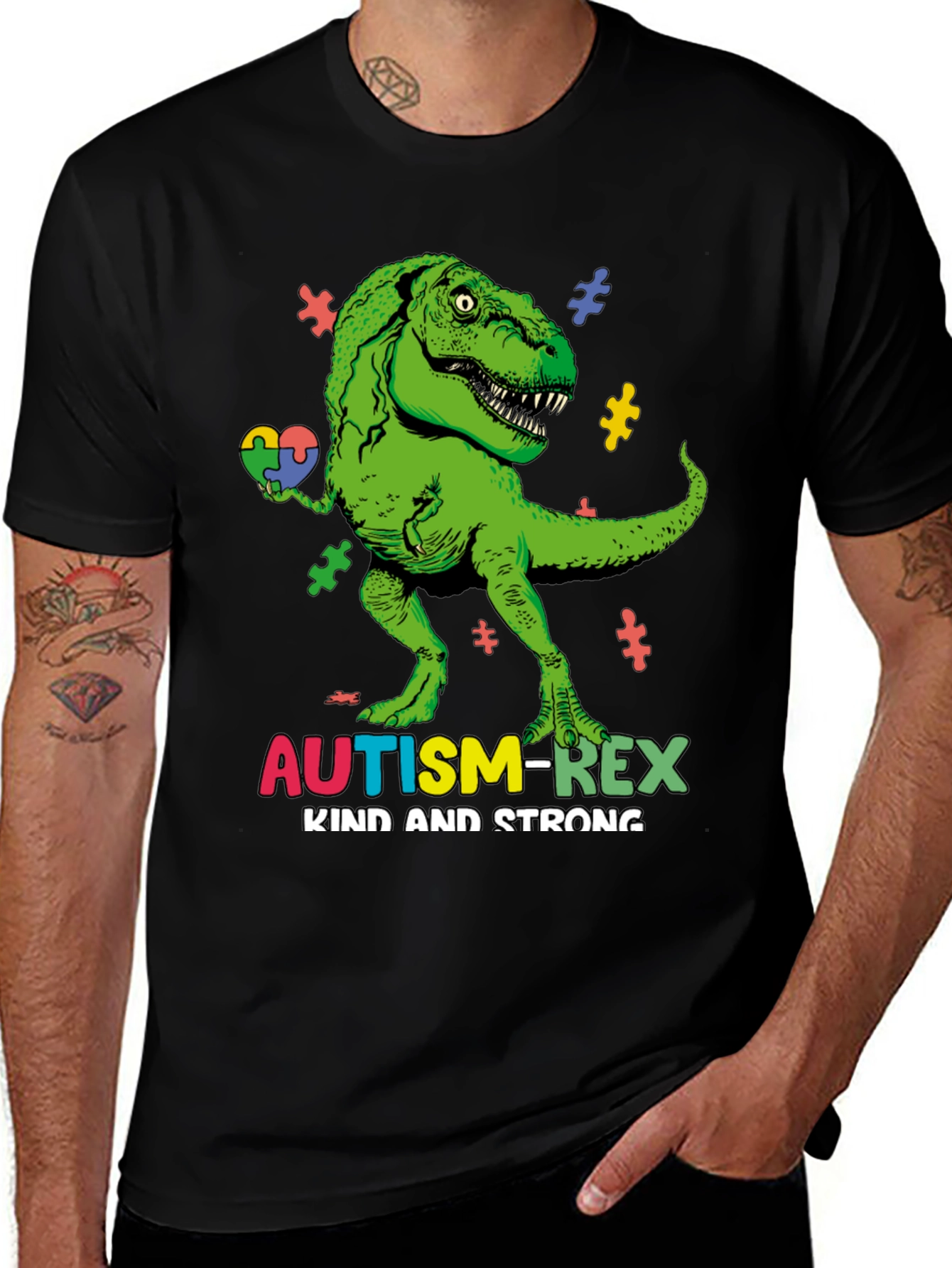 Camiseta Autism-Rex: Amable y Fuerte