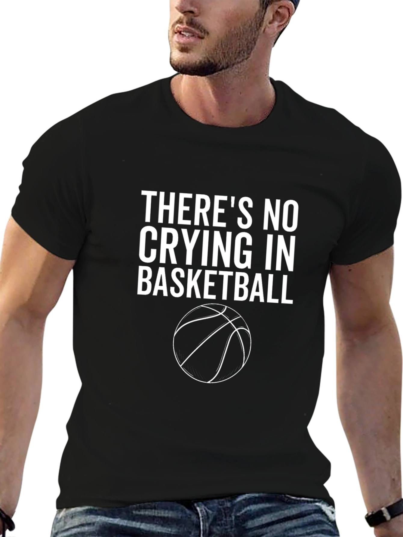 Camiseta Negra: Sin Llorar en Baloncesto