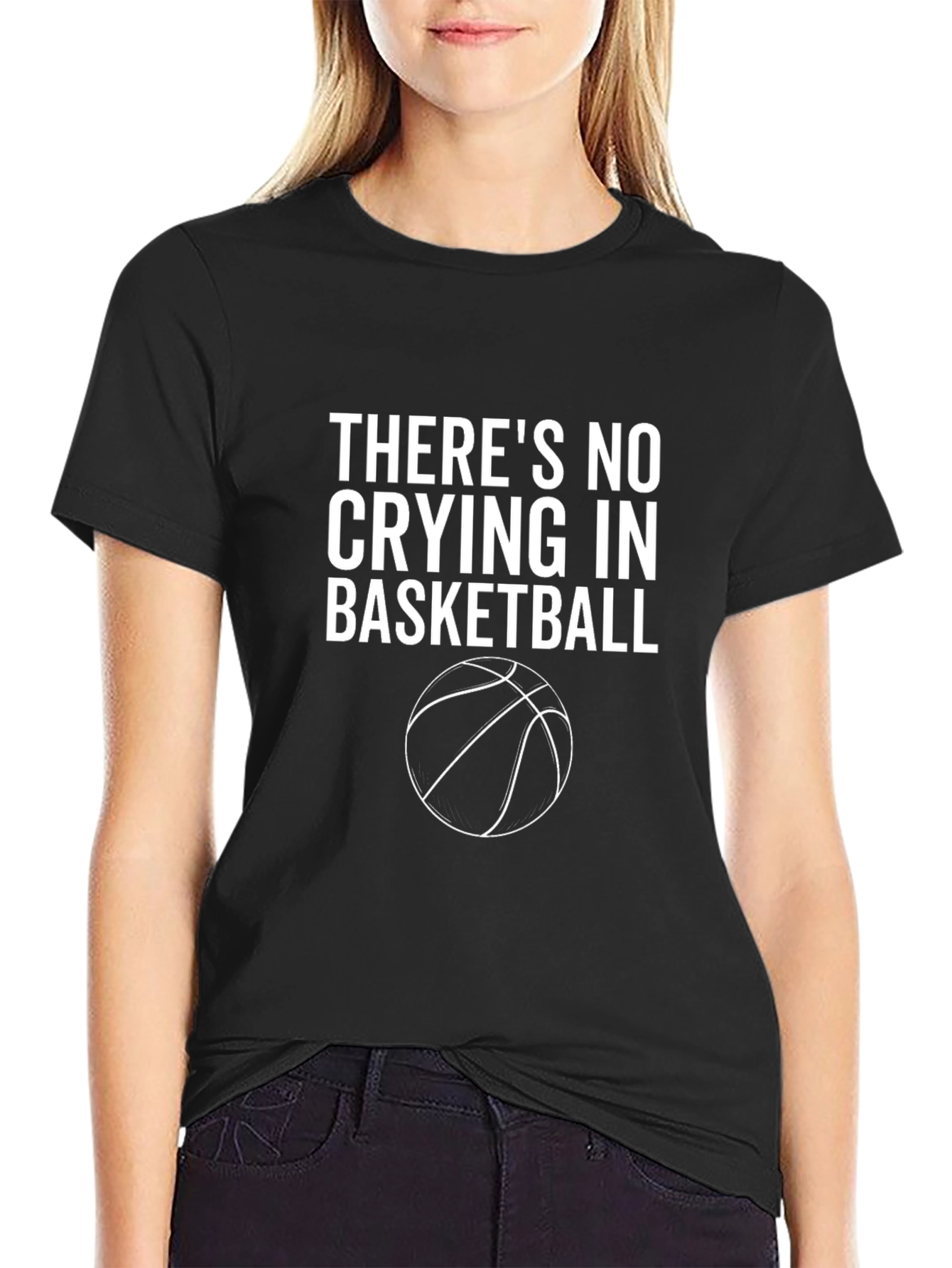 Camiseta Negra: Sin Llorar en Baloncesto