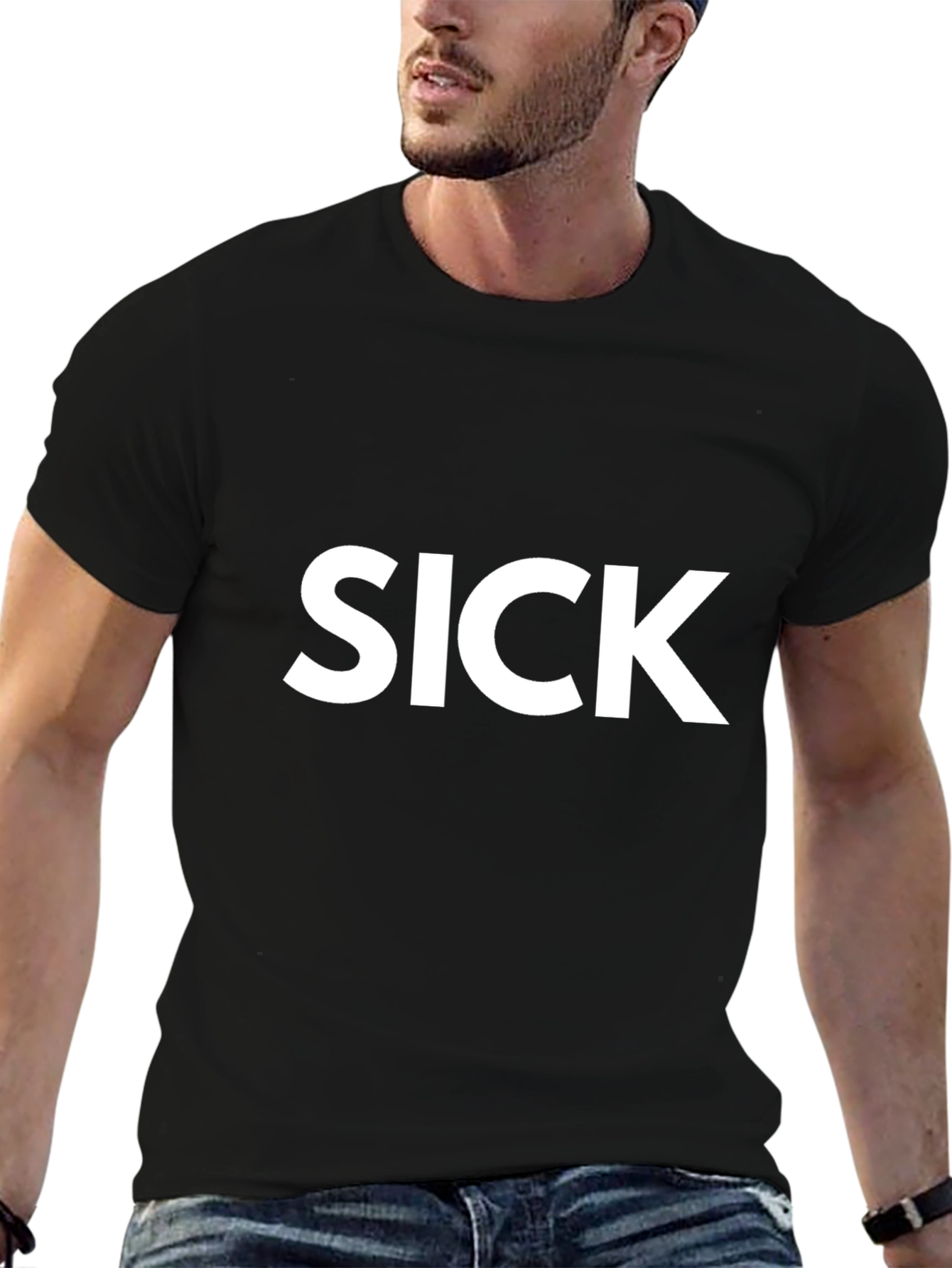 Camiseta Negra SICK para Hombre - Estilo Casual
