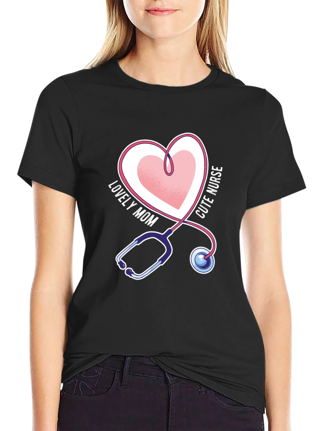 Camiseta Negra Mamá Enfermera