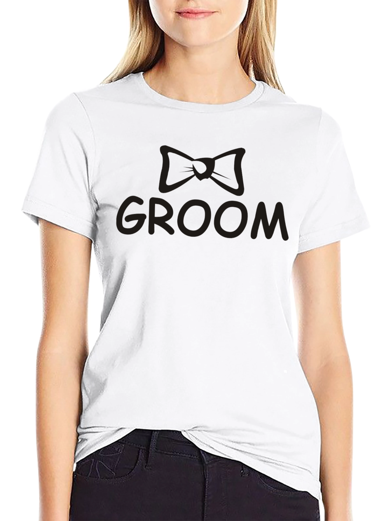 Camiseta Negra Groom con Diseño de Lazo