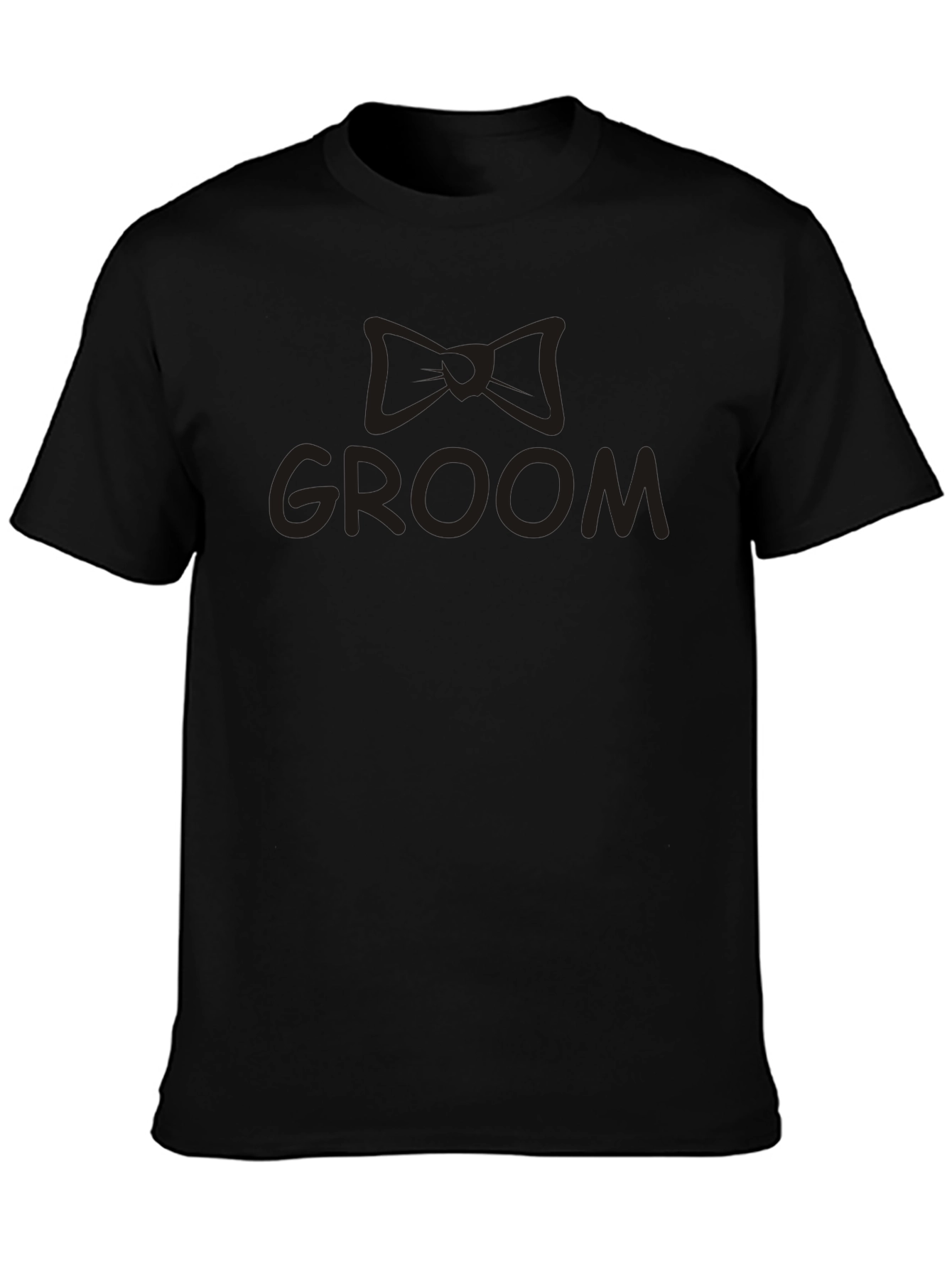 Camiseta Negra Groom con Diseño de Lazo