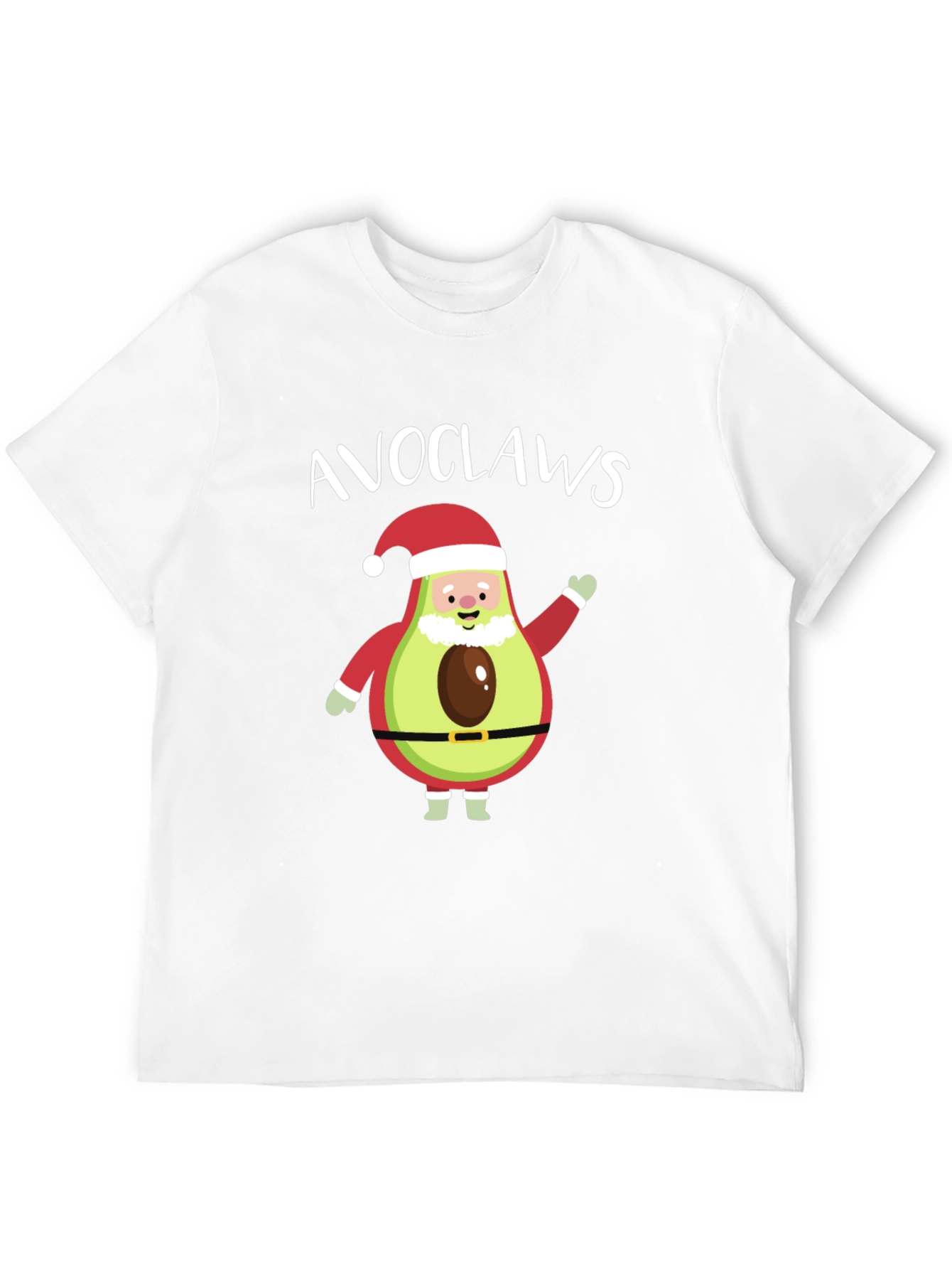 Camiseta Negra Navideña con Aguacate Papa Noel