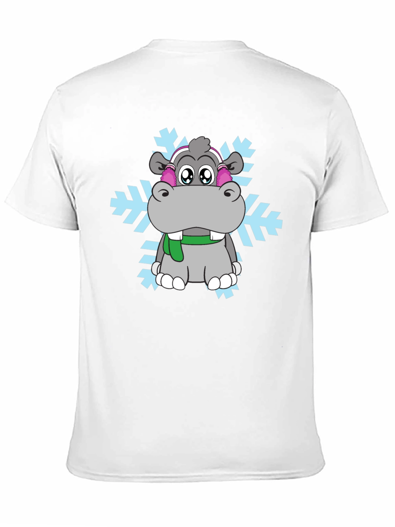 Camiseta Negra con Hipopótamo Invernal
