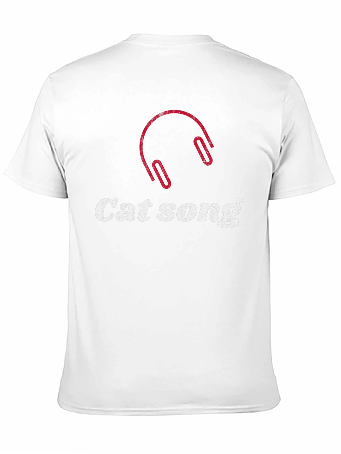 Camiseta Negra Cat Song con Diseño de Audífonos