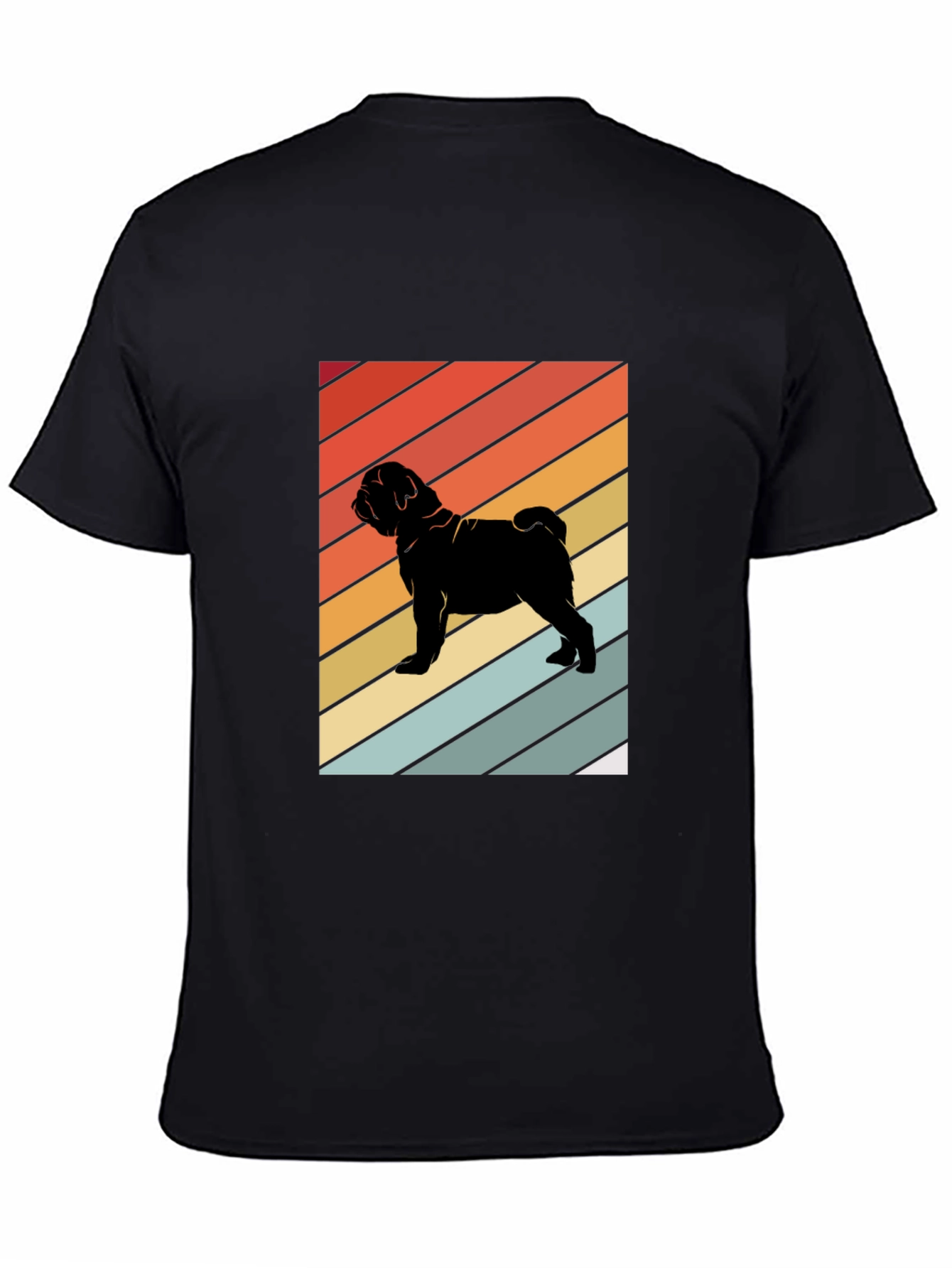 Camiseta Negra Retro Pug