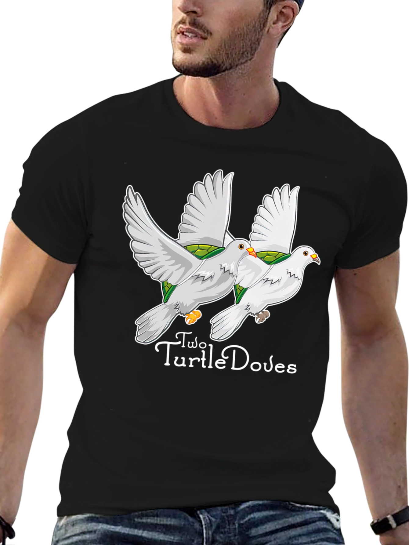 Camiseta Negra: Dos Tórtolas-Tortugas