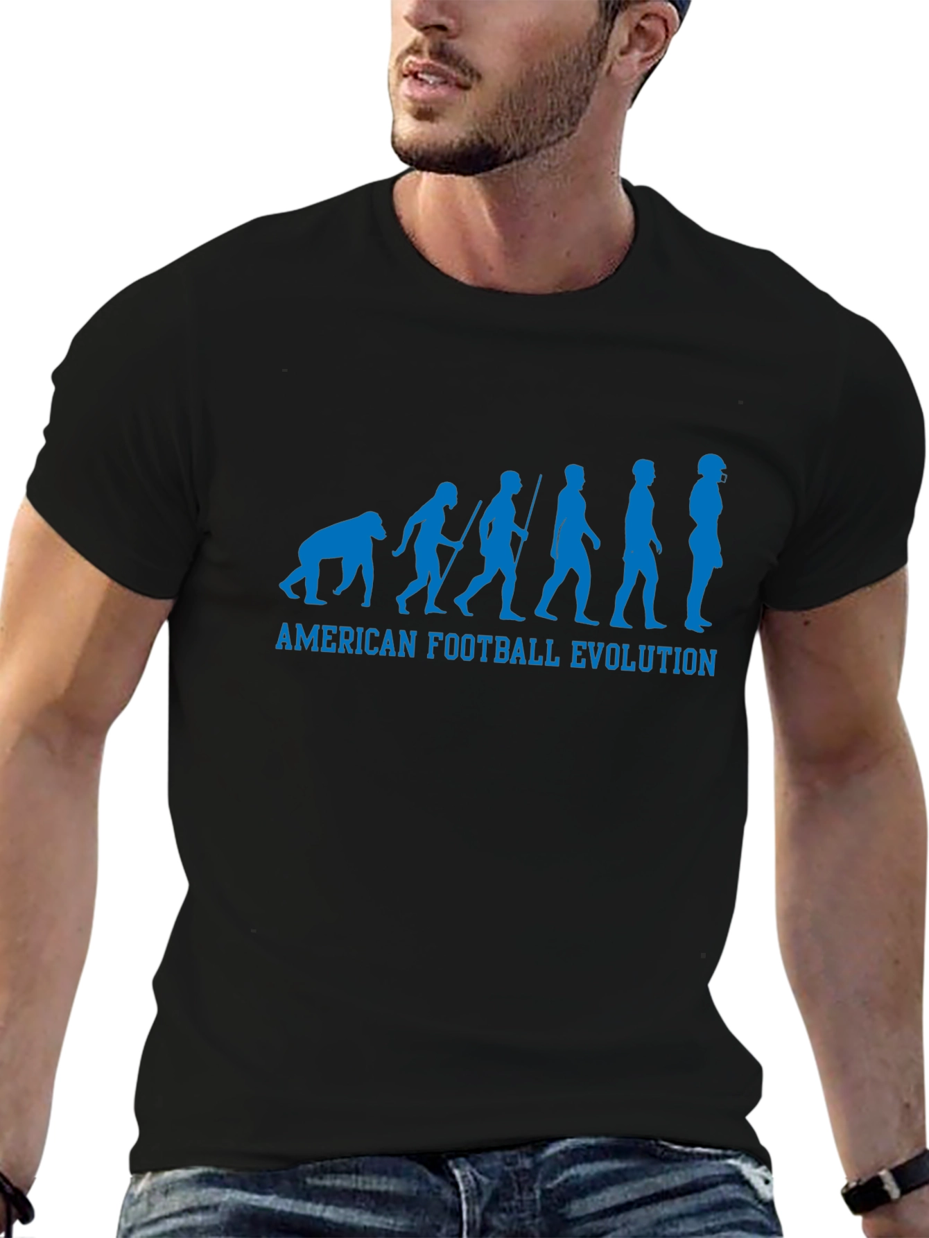 Camiseta Negra Evolución Fútbol Americano