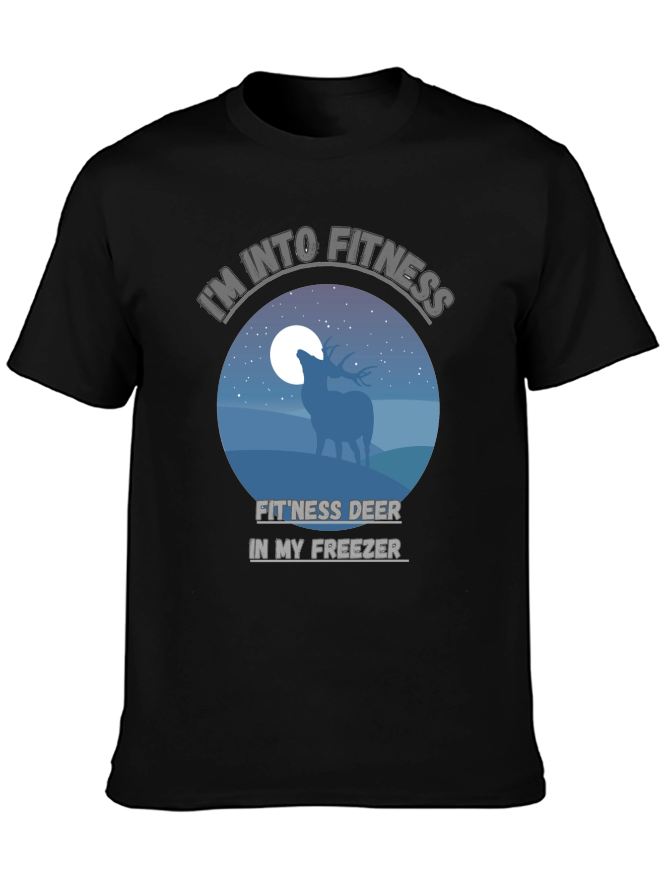 Camiseta Negra: Fitness Deer