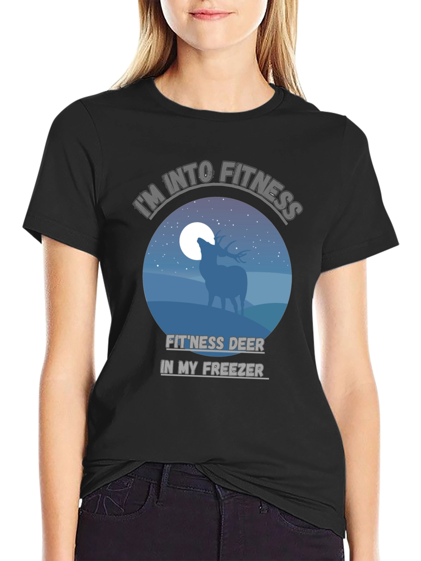 Camiseta Negra: Fitness Deer