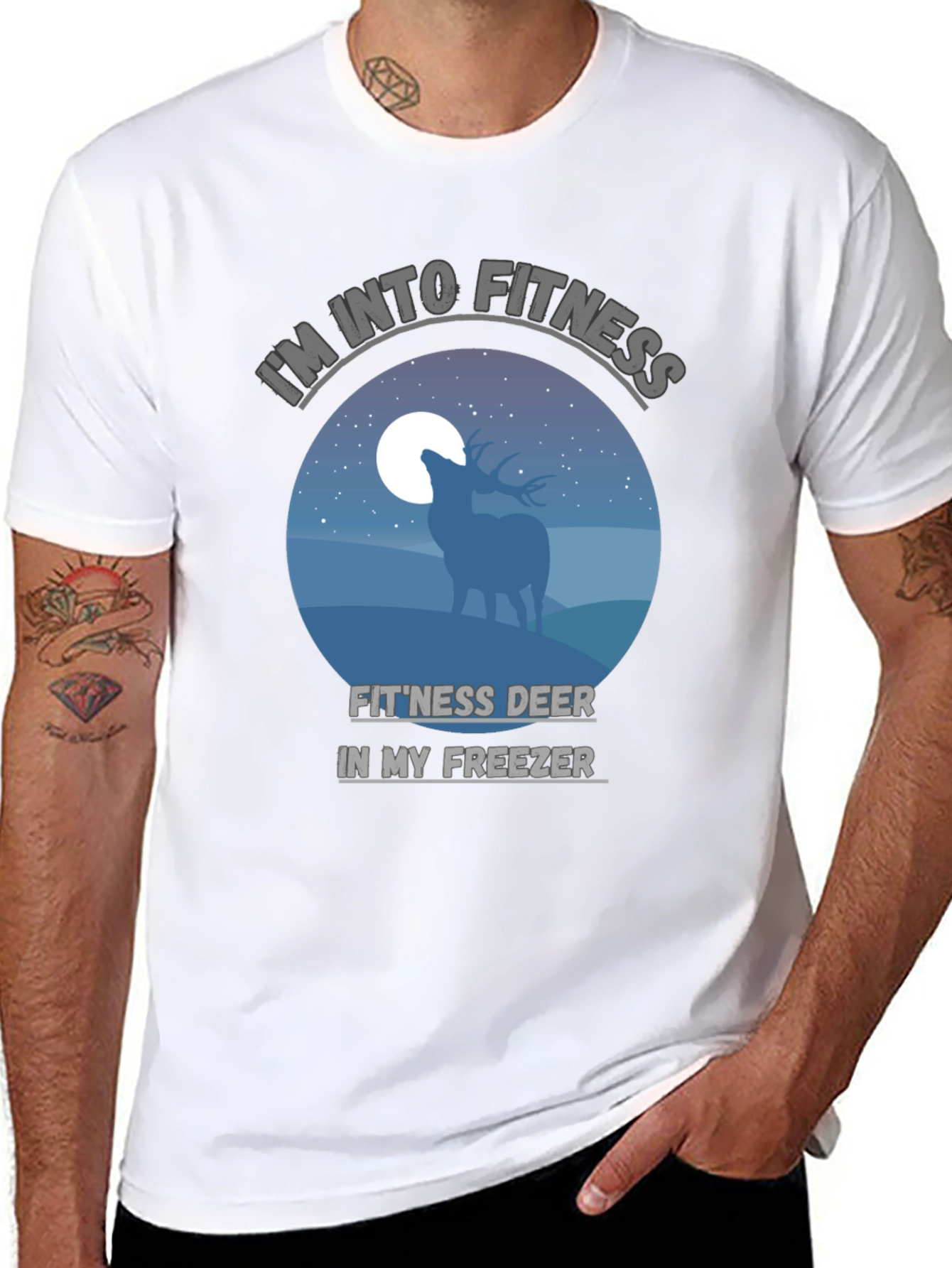 Camiseta Negra: Fitness Deer