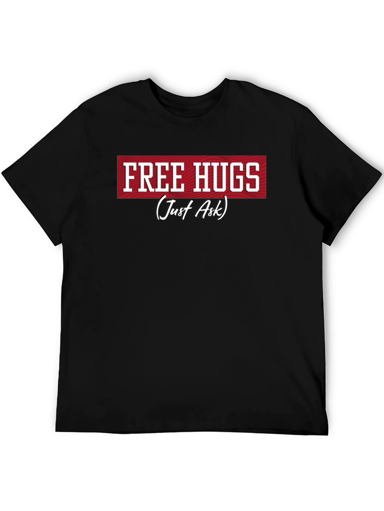 Camiseta Negra Free Hugs (Just Ask)