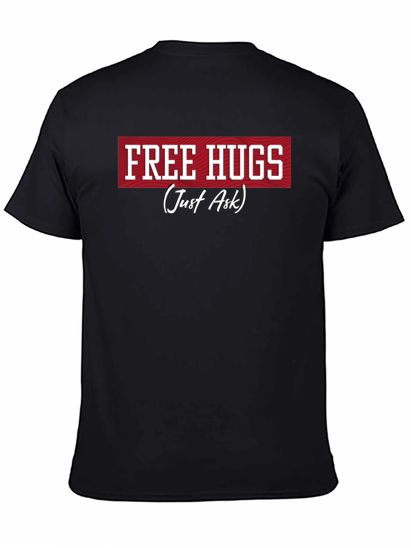 Camiseta Negra Free Hugs (Just Ask)