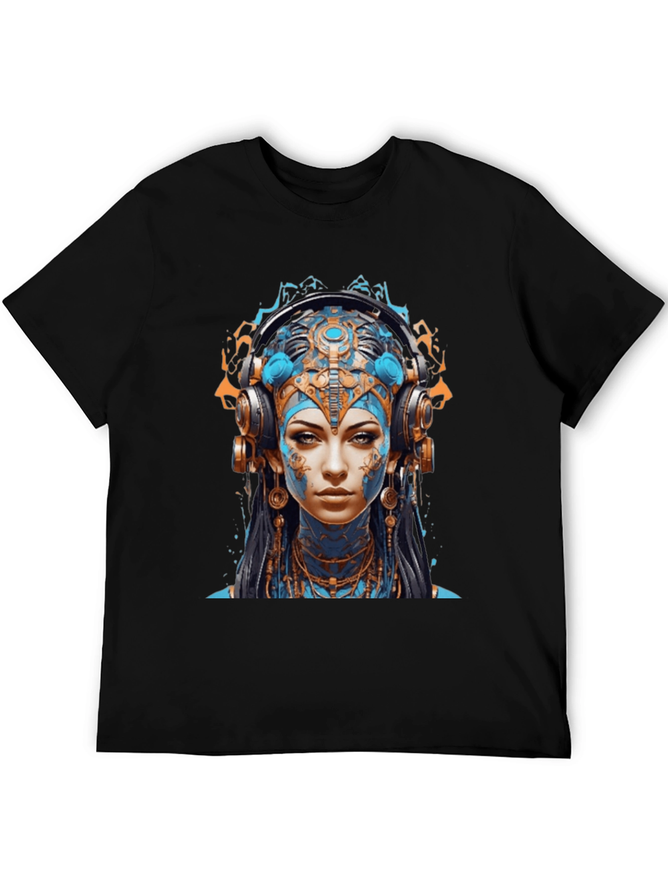 Camiseta Negra con Diseño Avatar Futurista
