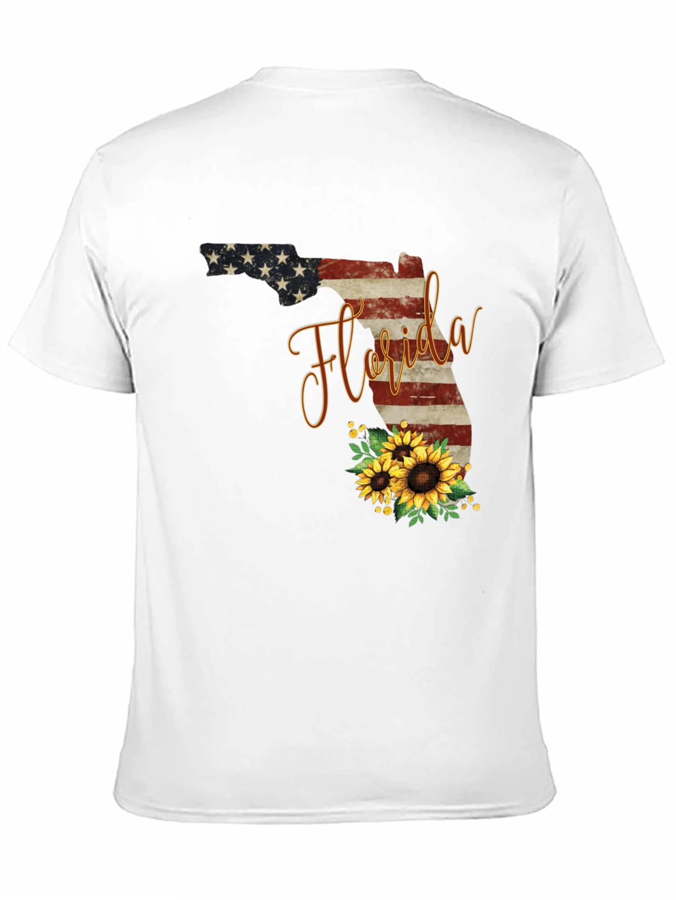 Camiseta Negra Diseño Florida Girasoles