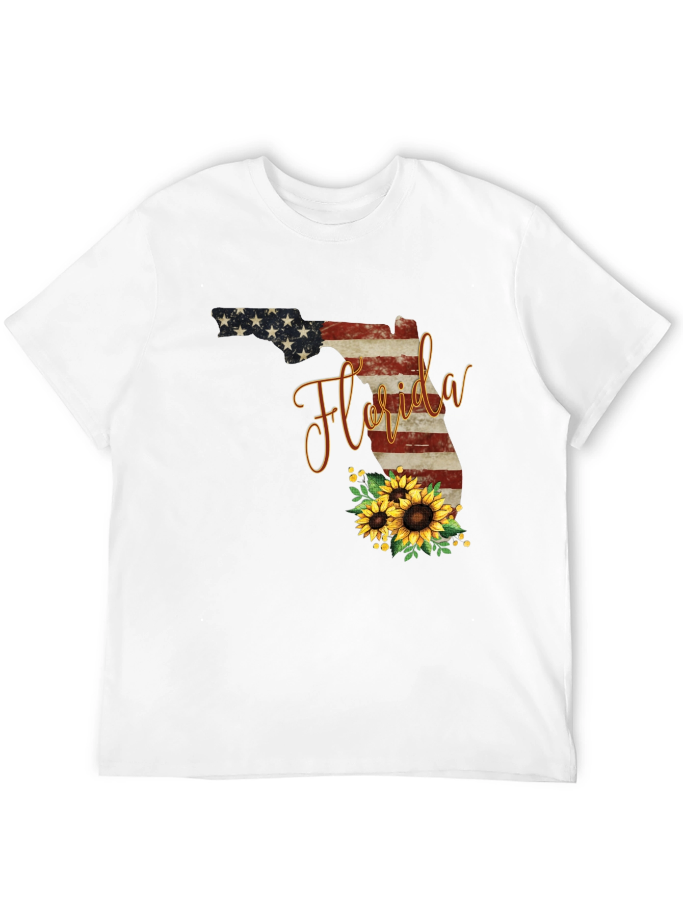 Camiseta Negra Diseño Florida Girasoles