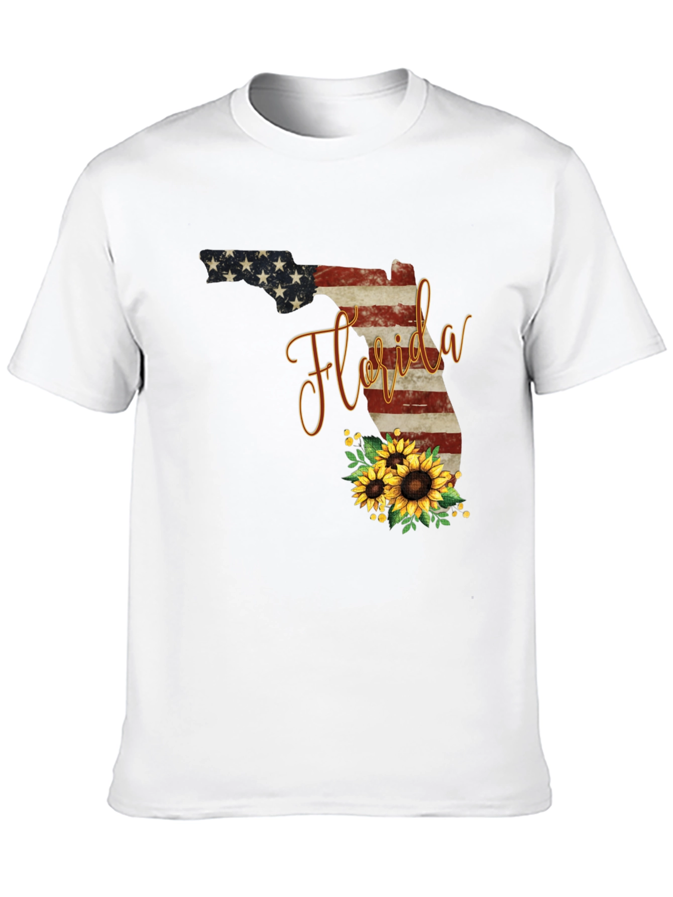 Camiseta Negra Diseño Florida Girasoles