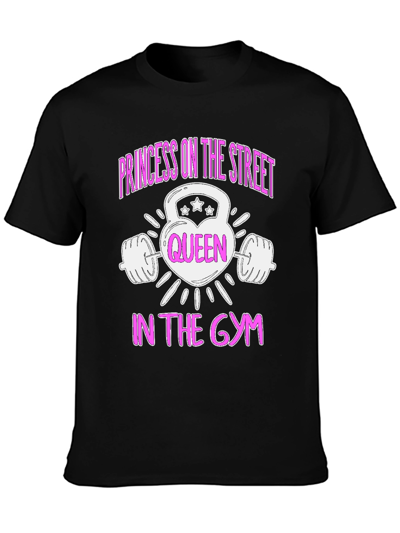 Camiseta Negra Mujer Poderosa Reina en el Gym