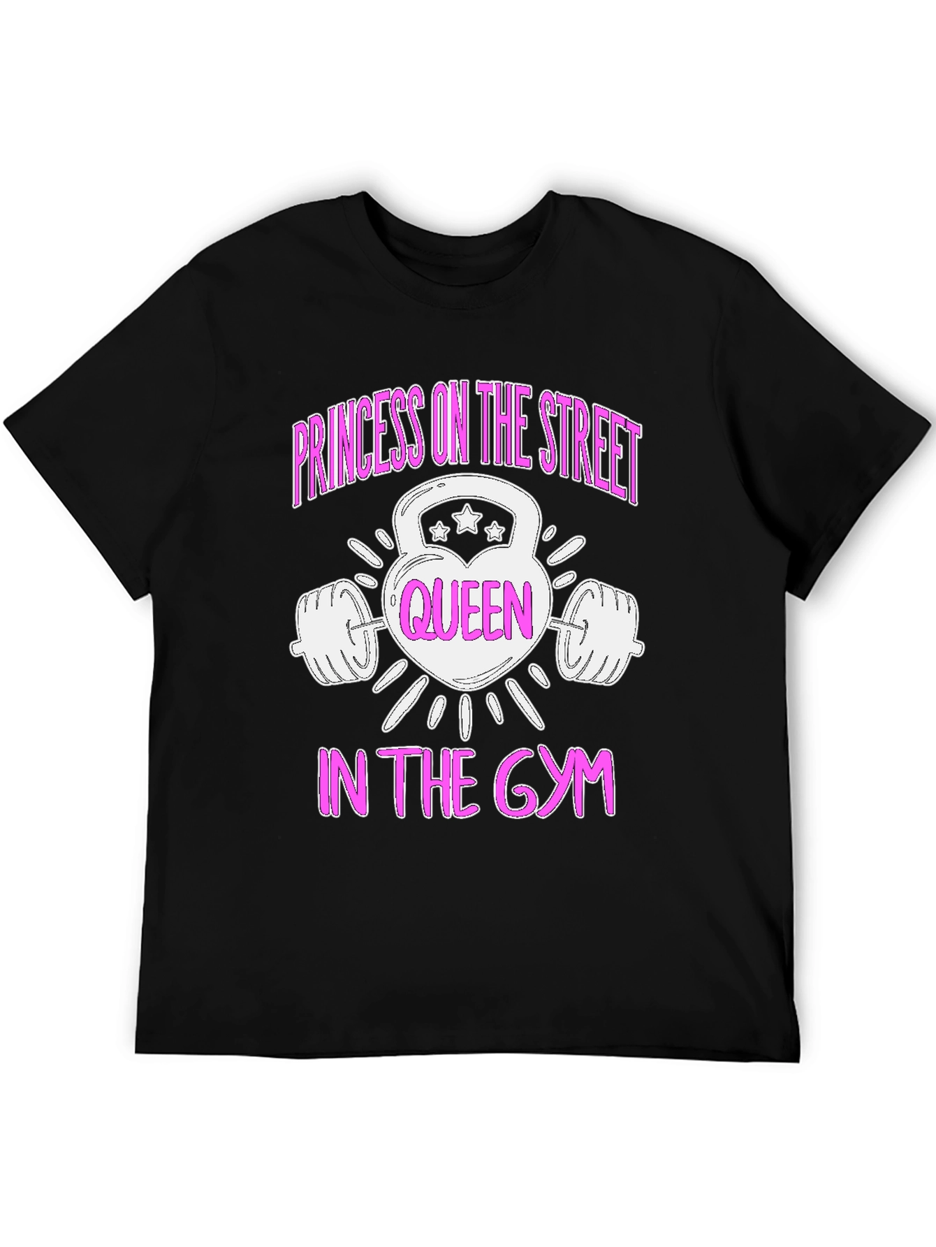 Camiseta Negra Mujer Poderosa Reina en el Gym