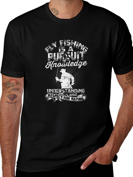 Camiseta Negra Fly Fishing is a Pursuit of Knowledge