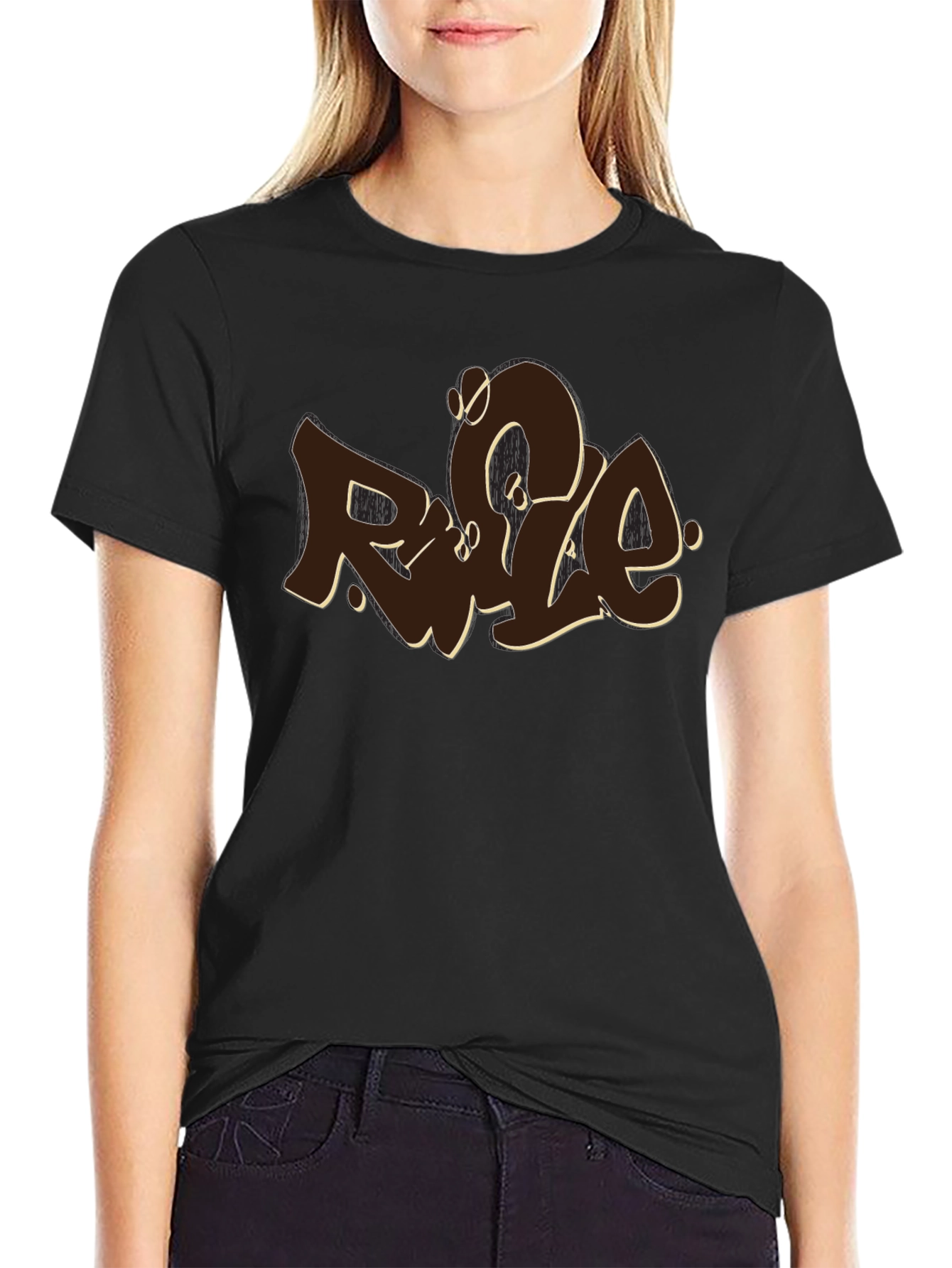 Camiseta Negra con Diseño Rule