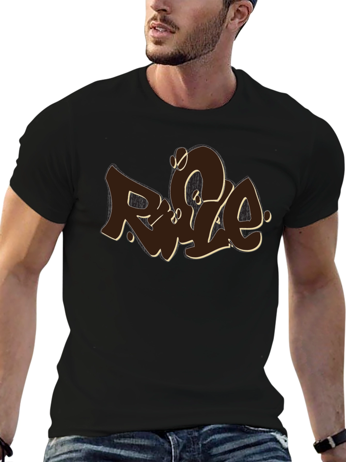 Camiseta Negra con Diseño Rule