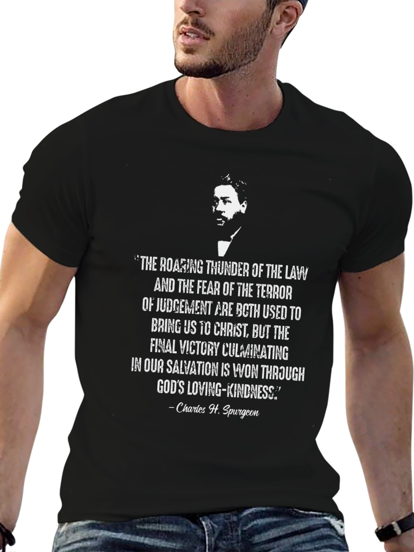Camiseta Negra con Cita Inspiradora de Charles Spurgeon