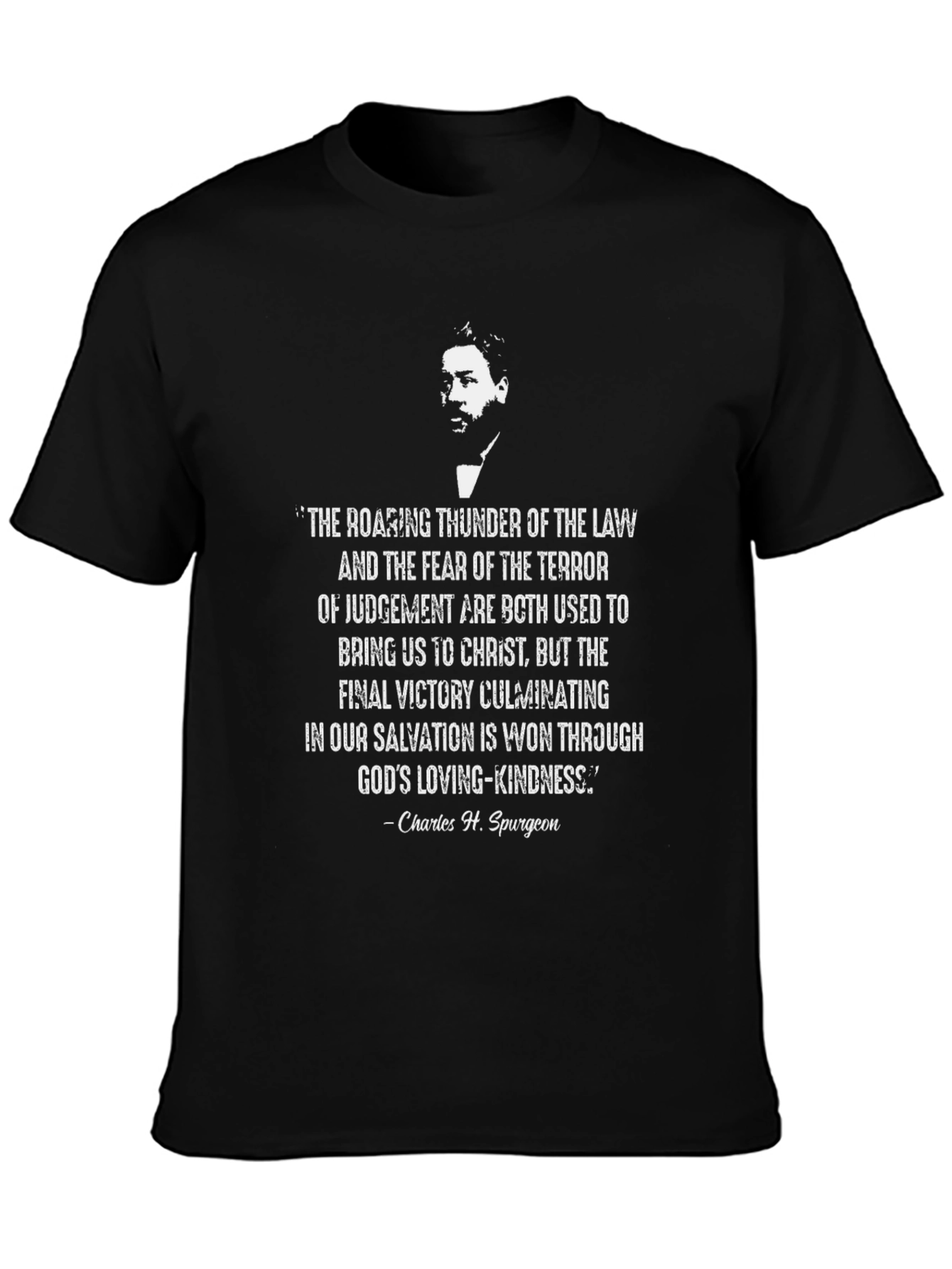 Camiseta Negra con Cita Inspiradora de Charles Spurgeon